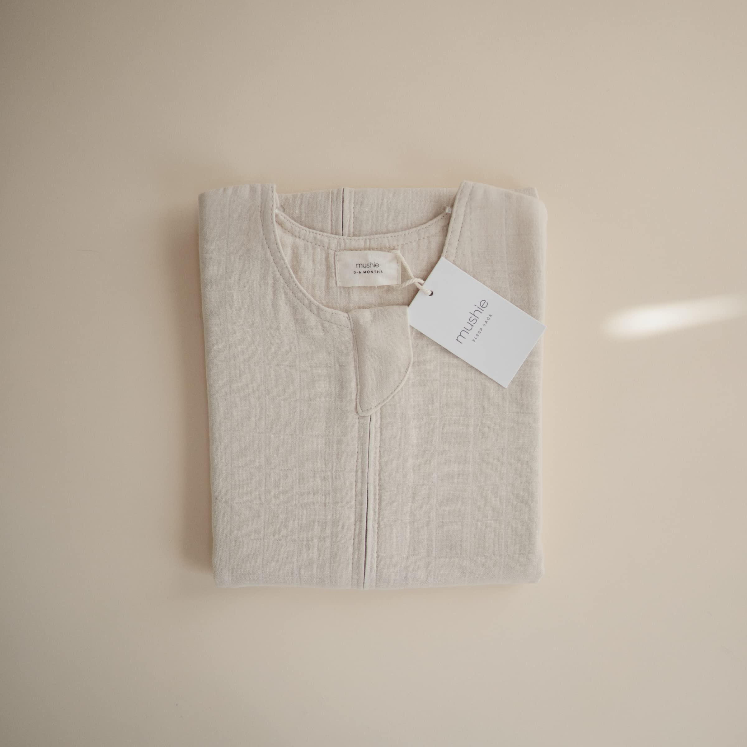 mushie Baby Wearable Blanket | 100% Organic Cotton Muslin | Sleeping Bag for Infants (Natural)