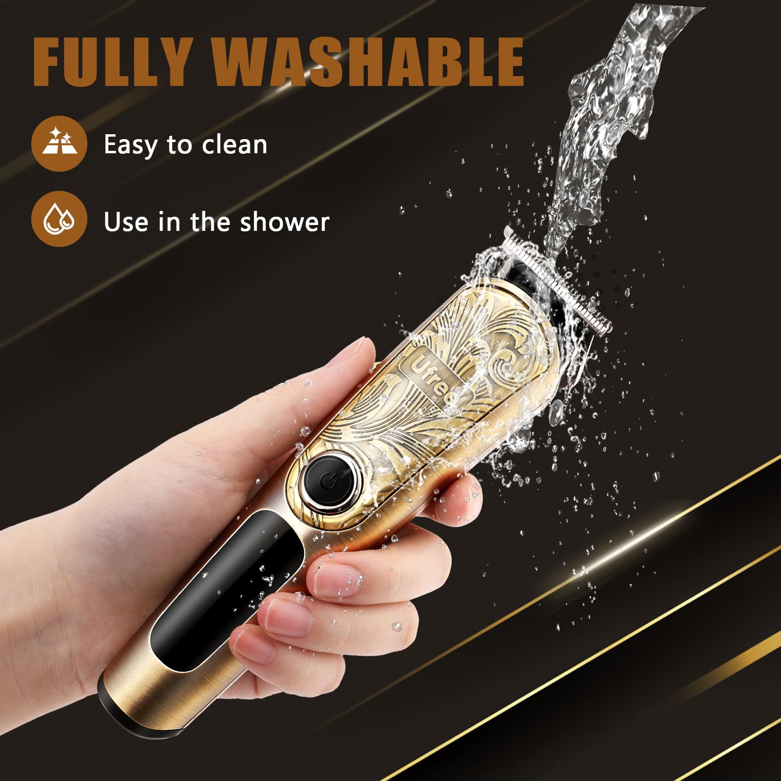 Ufree Beard Trimmer for Men, Waterproof Electric Razor for Nose, Body, Face and Mustache, Cordless Hair Clippers Shavers for Men Grooming Kit, Gifts for Men Husband Father