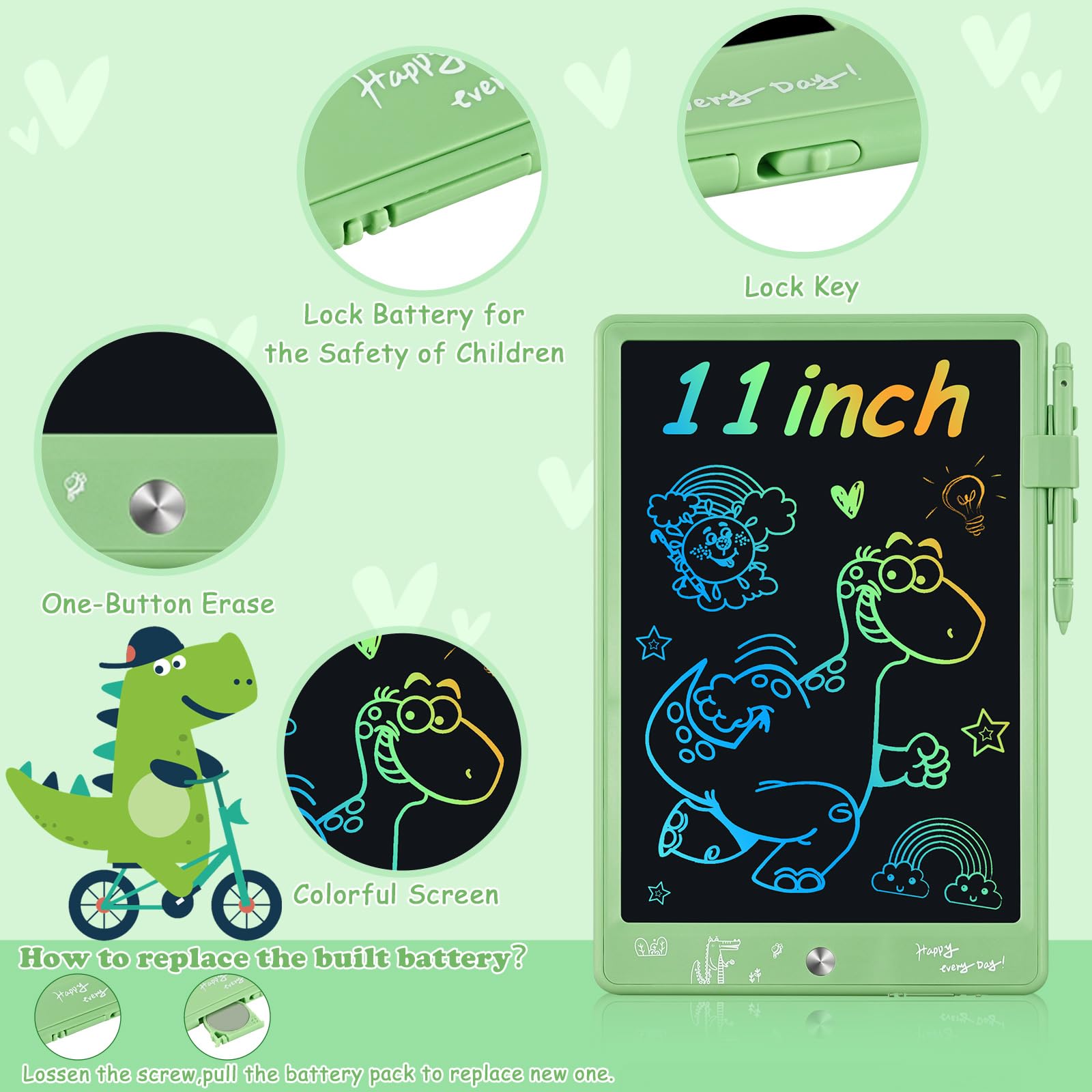 cimetech 2 Pack LCD Writing Tablet for Kids Toys, Colorful Drawing Tablet Doodle Board Writing Pad for Toddler Gifts, Kids Travel Essentials, Christmas Stocking Stuffers for 3-12 Years Boys Girls