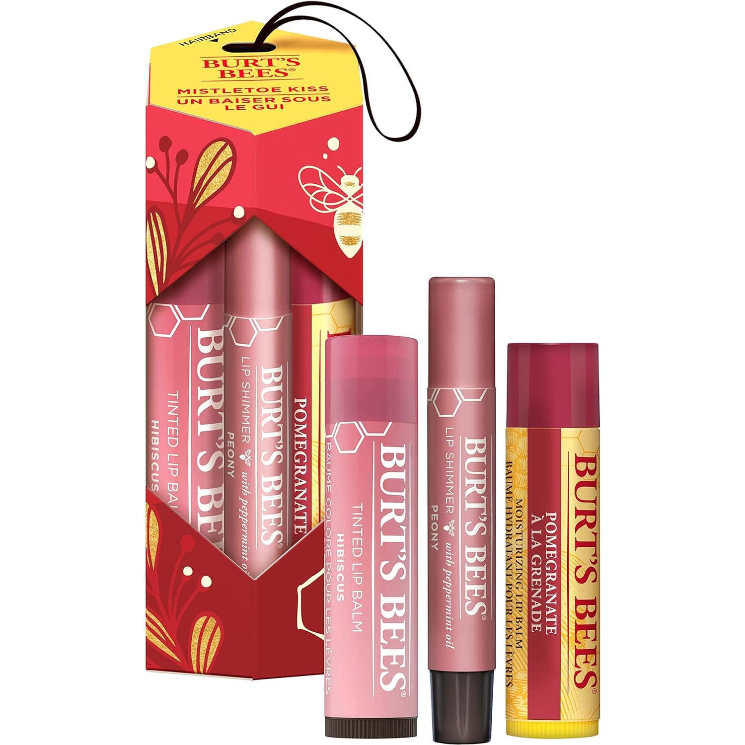 Burt’s Bees Christmas Gifts, 4 Lip Balm Stocking Stuffers Products, Beeswax Bounty Classic Set - Original Beeswax Moisturizing Lip Balm (4-Pack)