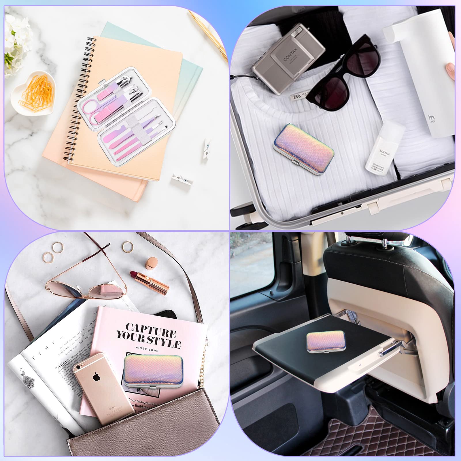Manicure Set Professional Grooming Kits, Nail Clippers Pedicure Kit 8pcs Nail Kit Pedicure Set Tools with Aceoce Travel Case for Women Men Home or Salon Gift