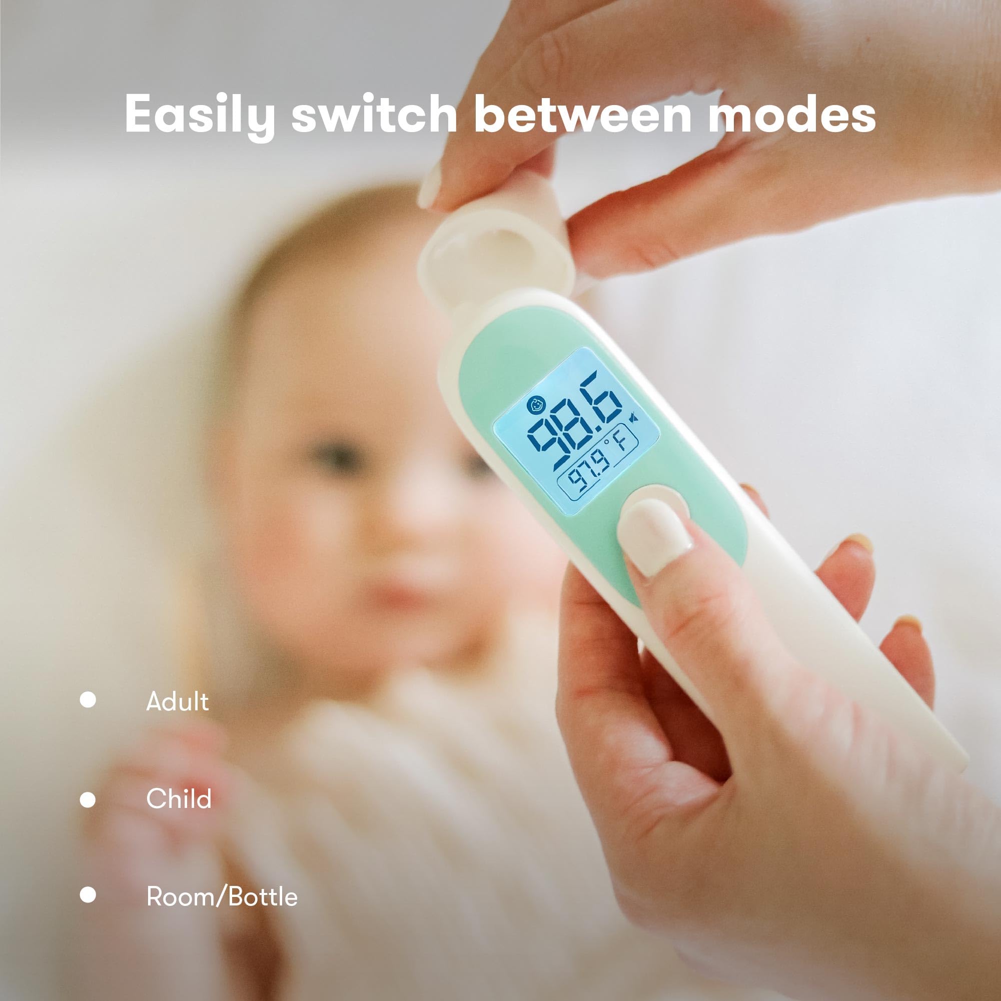 U.S Only | Frida Baby Thermometer, 3-in-1 Infrared Thermometer for Ear, Forehead & Touchless, FSA/ HSA Eligible Fever Thermometer for Baby, Infants ,Toddlers, Kids & Adults