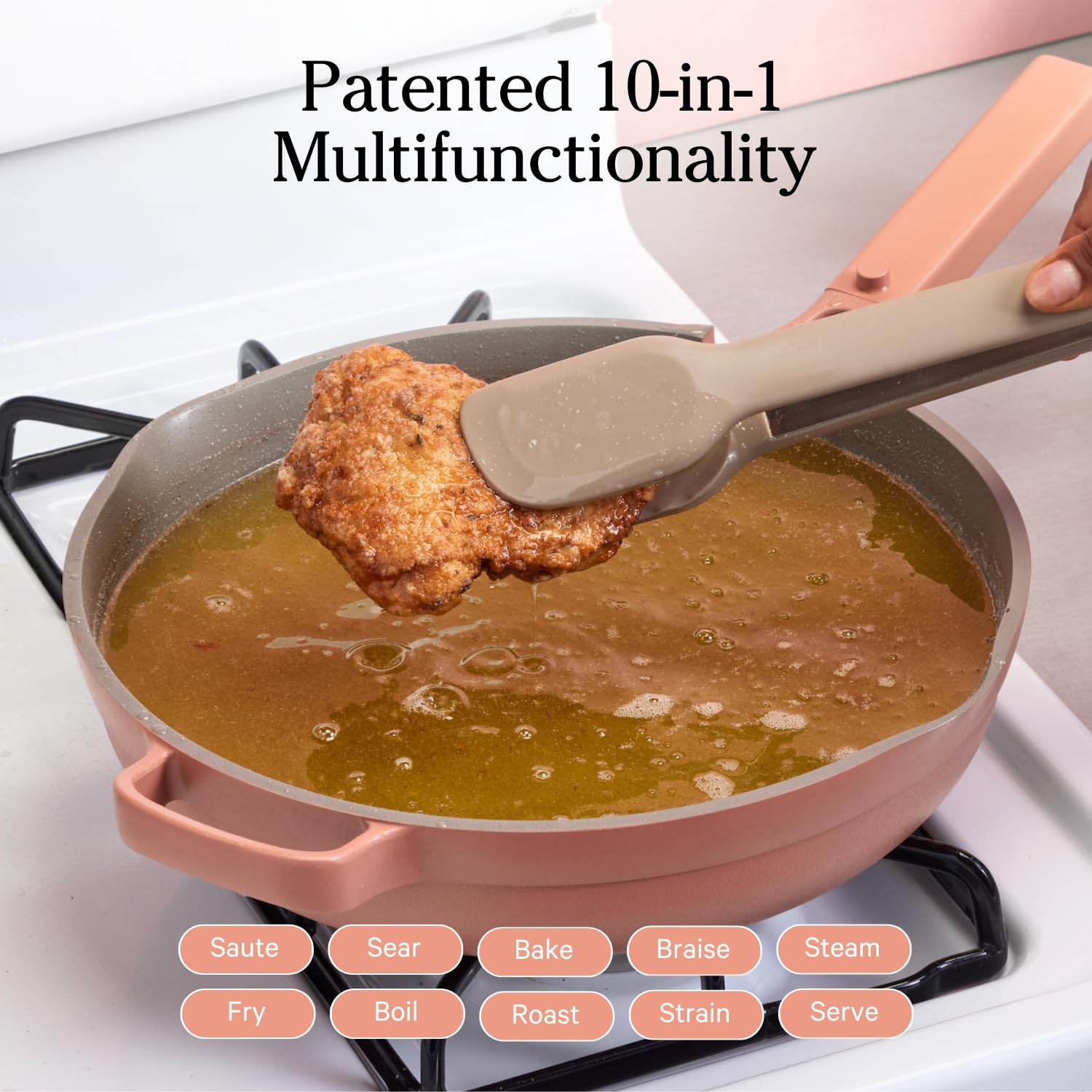 Our Place Always Pan 2.0-10.5-Inch Nonstick, Toxin-Free Ceramic Cookware | Versatile Frying Pan, Skillet, Saute Pan | Stainless Steel Handle | Oven Safe | Lightweight Aluminum Body | Steam