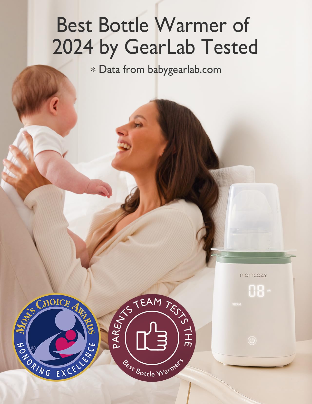 Momcozy Bottle Warmer, Fast Bottle Warmers for All Bottles with Timer, Accurate Temperature Control and Automatic Shut-Off, Multifunctional Bottle Warmer for Breastmilk