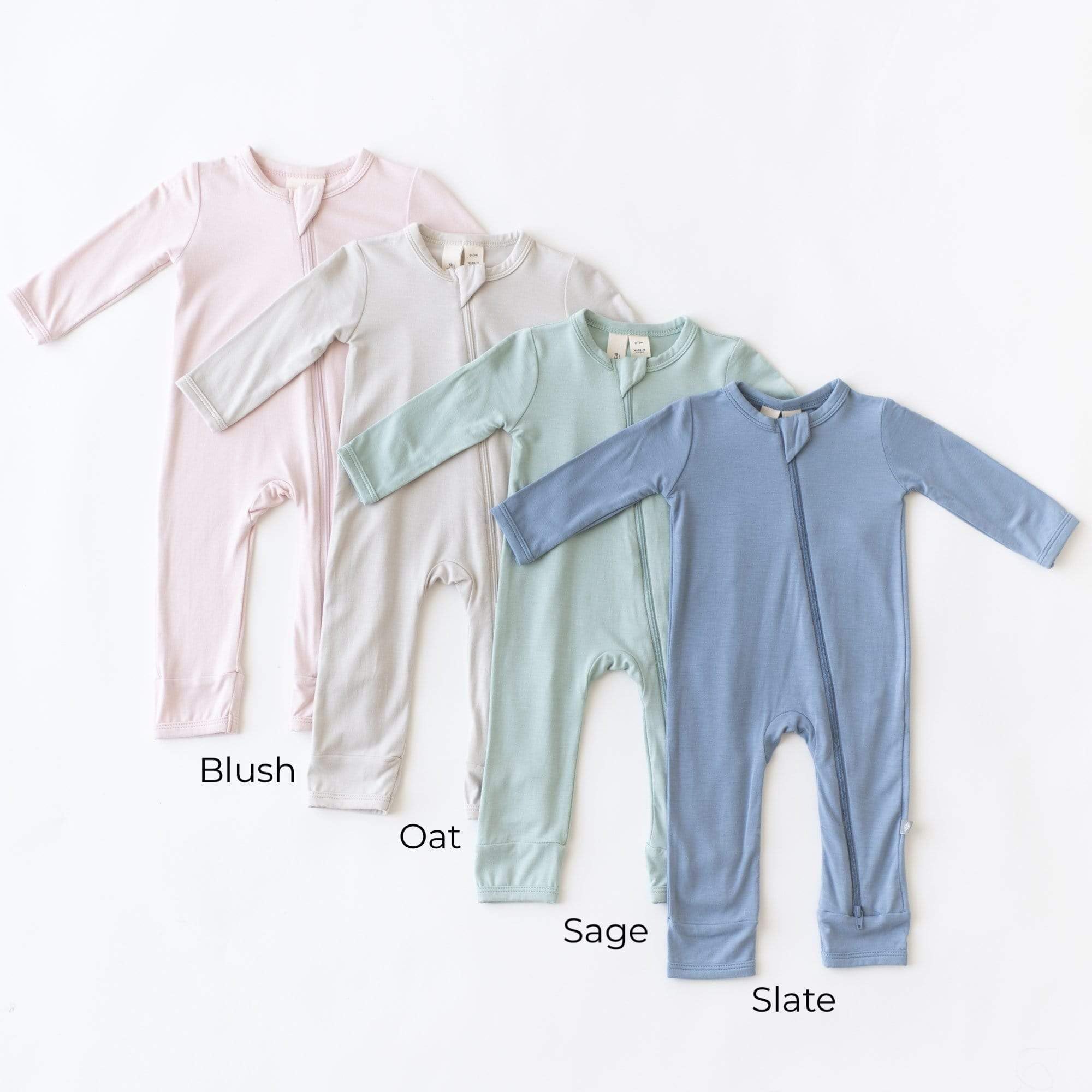 KYTE BABY Zippered Rompers, Unisex, Rayon Made from Bamboo (0-24 Months