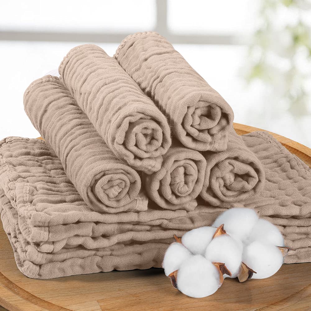 Yoofoss Muslin Burp Cloths for Baby 10 Pack 100% Cotton Baby Washcloths for Boys Girls Large 20&