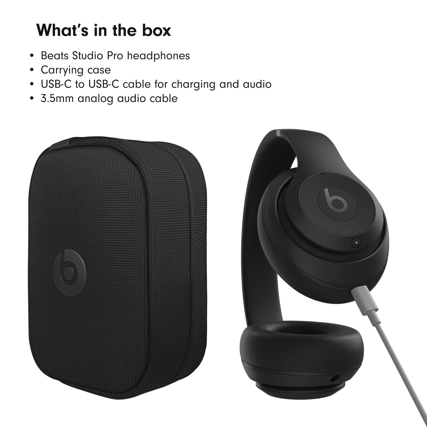 Beats Studio Pro - Wireless Bluetooth Noise Cancelling Headphones - Personalized Spatial Audio, USB-C Lossless Audio, Apple & Android Compatibility, Up to 40 Hours Battery Life - Matte White