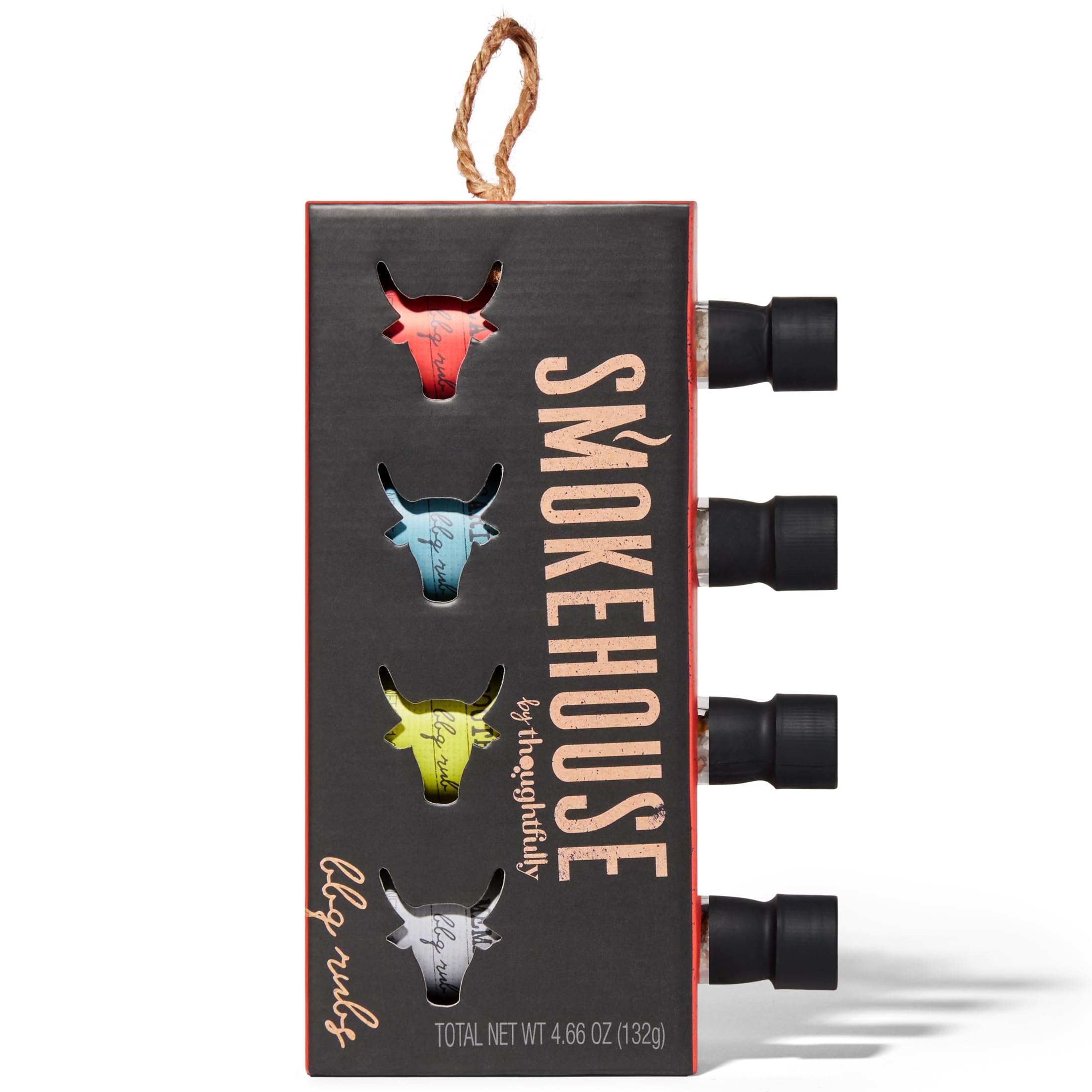 Smokehouse Gift Set by Thoughtfully, Vegan and Vegetarian Barbecue Rubs, Flavors Include Cajun, Caribbean, Memphis and Southwest, Set of 4