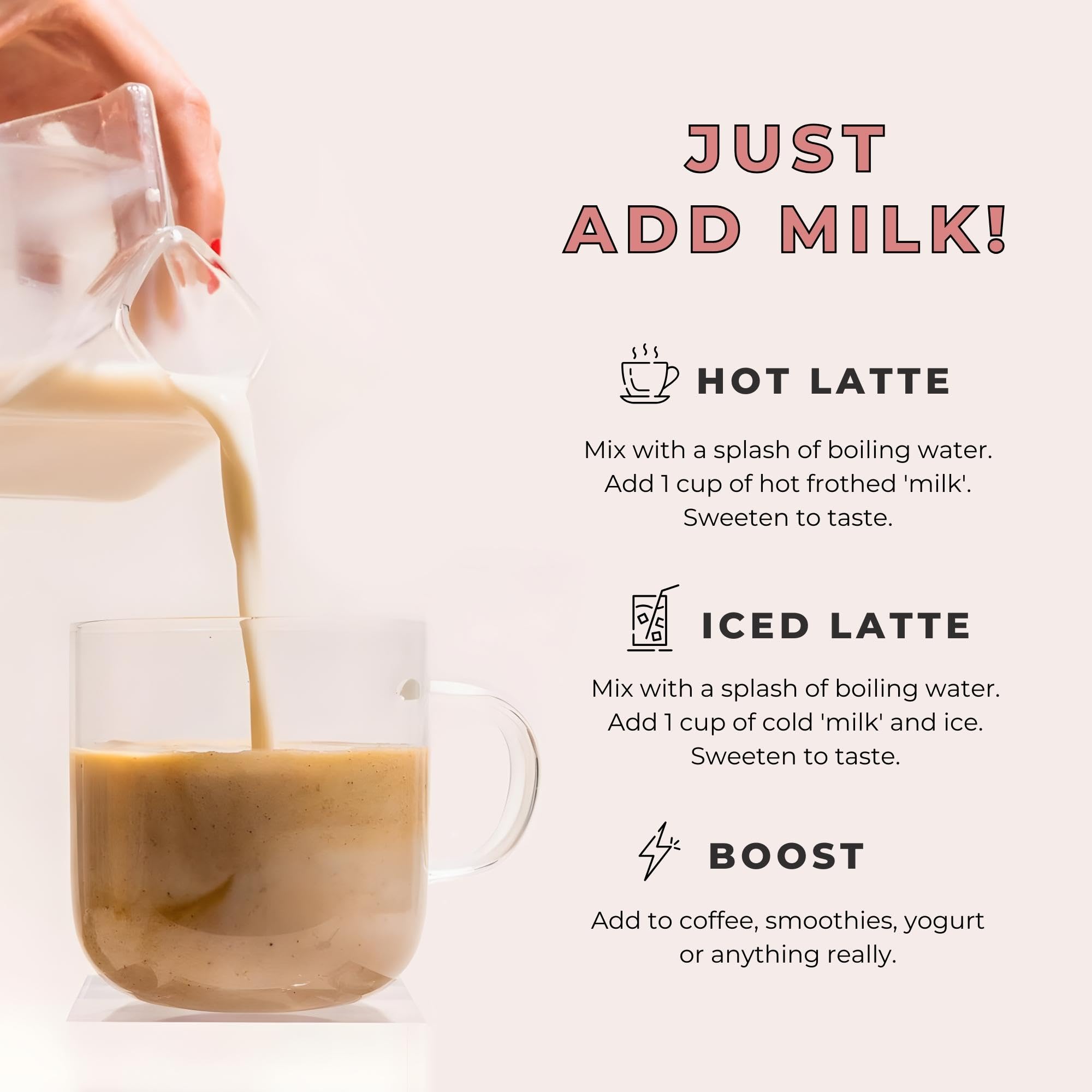 Blume Rose London Fog Latte with Zero Sugar or Caffeine - Certified Organic, Vegan and Gluten-Free - Tart Cherry & Rosehips blend rich Antioxidant & Vitamin to Ease Bloating and Boost Your Natural Glow - 30 Servings