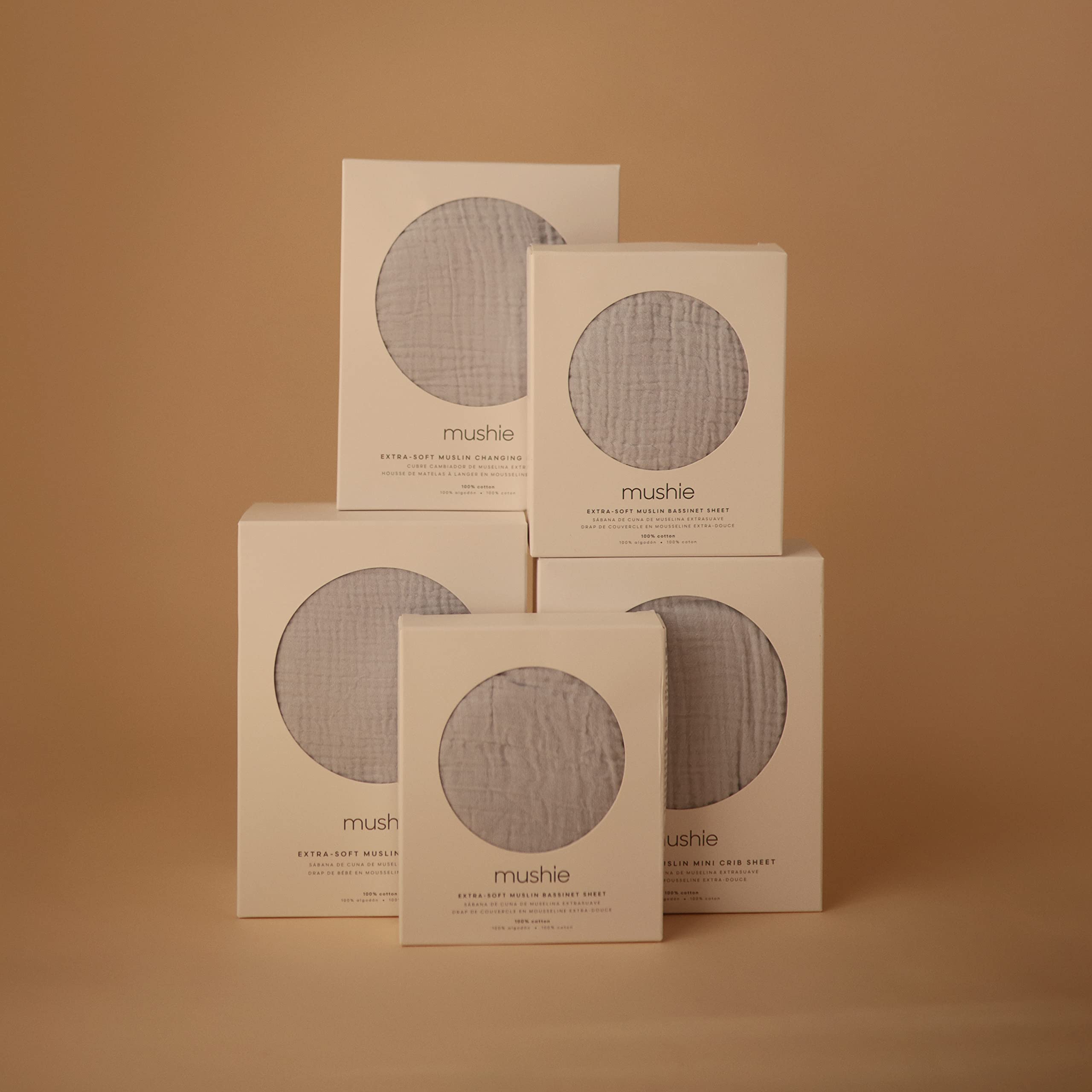 mushie Extra Soft Muslin Fitted Crib Sheet | 192 Thread Count | 28"x 52" (Fog)