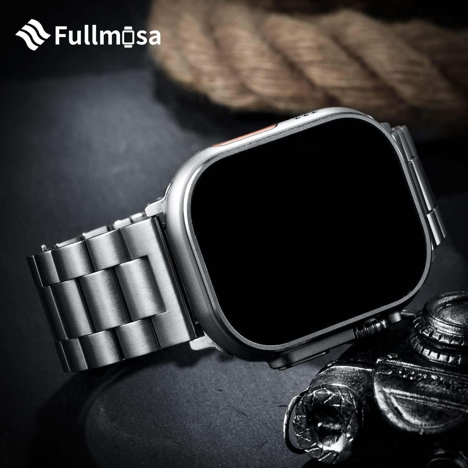 Fullmosa Compatible with Apple Watch Band 49mm 45mm 44mm 42mm 41mm 40mm 38mm, Stainless Steel iWatch Band with Case Compatible for Apple Watch Ultra 2 Ultra Series 10 9 8 7 6 5 4 3 2 1&iWatch SE