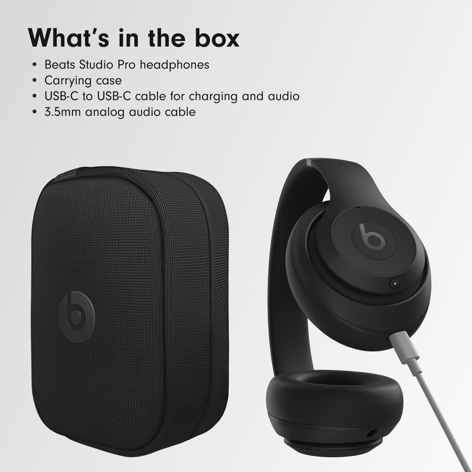 Beats Studio Pro - Wireless Bluetooth Noise Cancelling Headphones - Personalized Spatial Audio, USB-C Lossless Audio, Apple & Android Compatibility, Up to 40 Hours Battery Life - Matte White