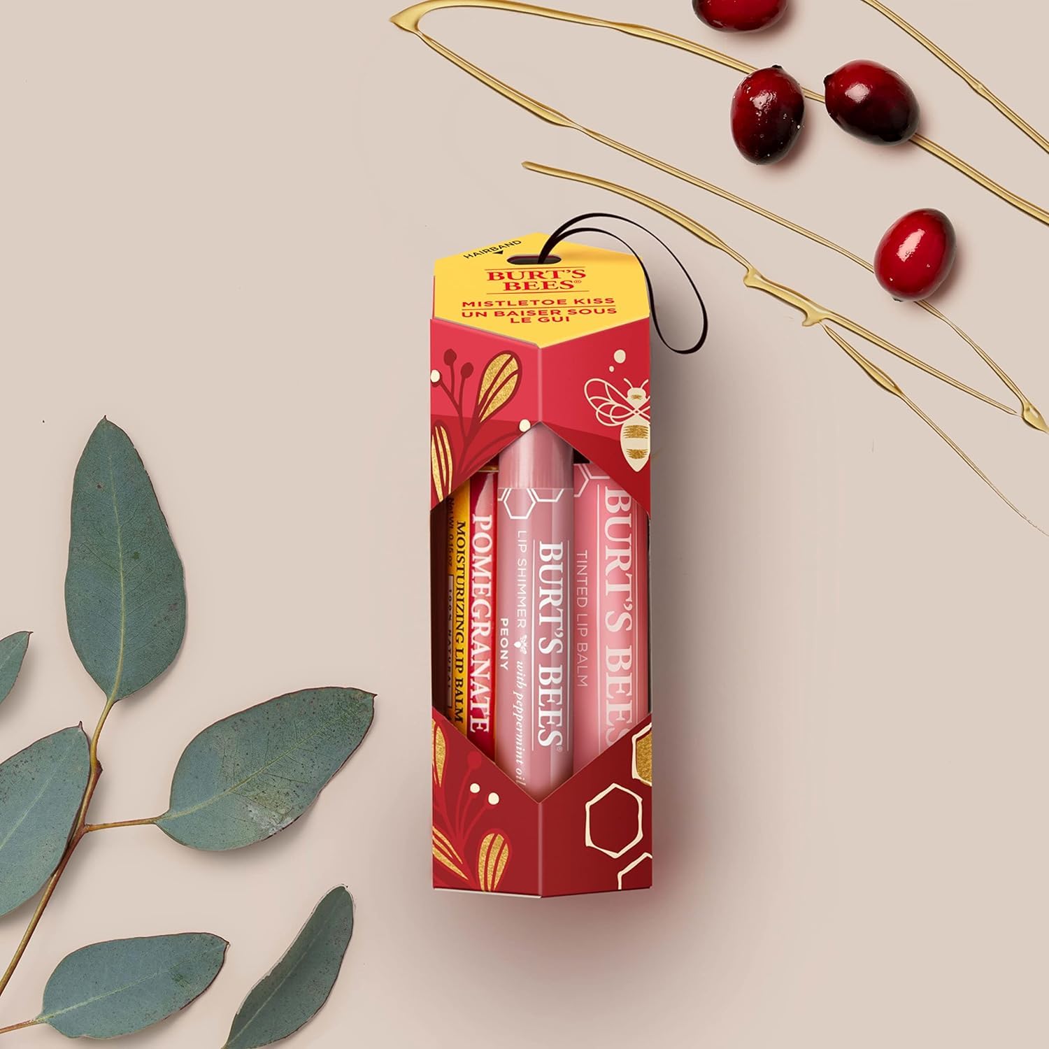 Burt’s Bees Christmas Gifts, 4 Lip Balm Stocking Stuffers Products, Beeswax Bounty Classic Set - Original Beeswax Moisturizing Lip Balm (4-Pack)