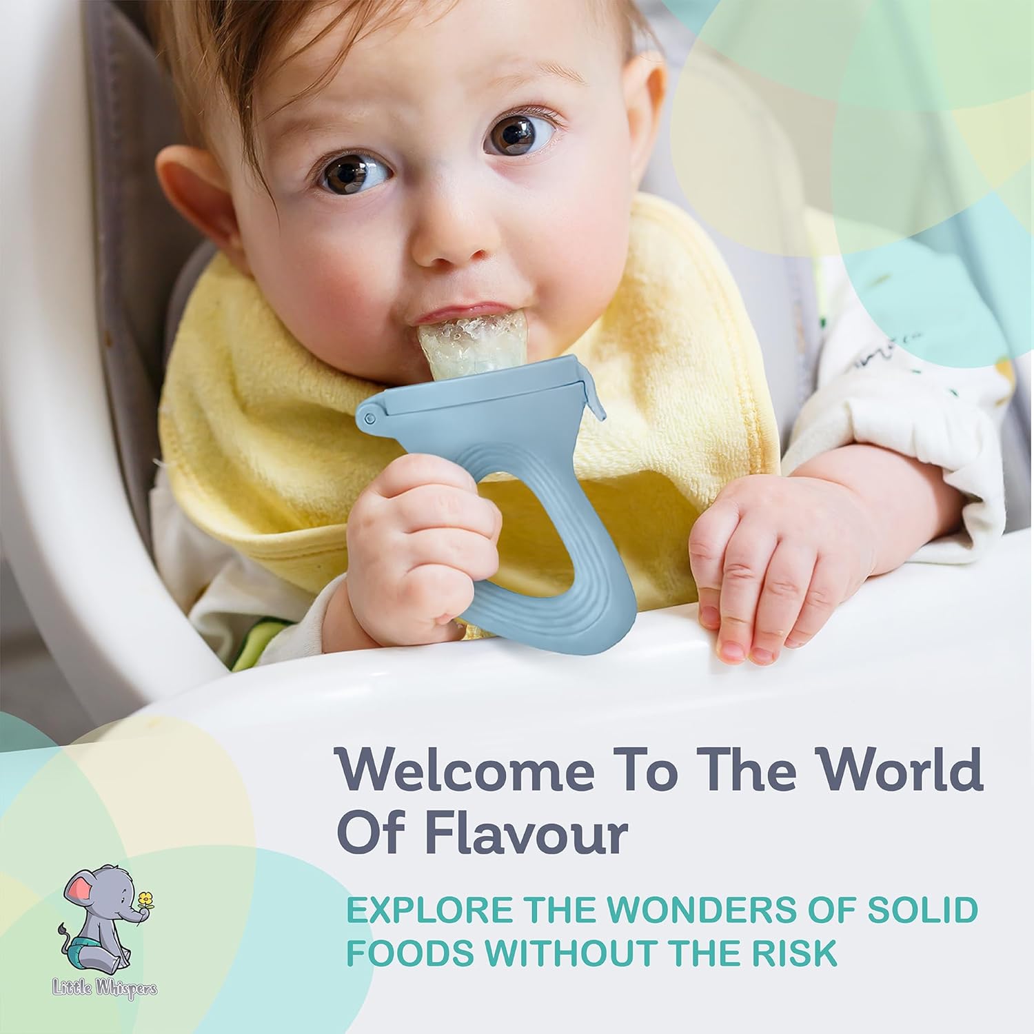 LittleWhispers Baby Fruit & Food Feeder Pacifier - Pacifier Feeders for Fresh Fruit or Frozen Breastmilk - Infant Teething Relief - Set of 2