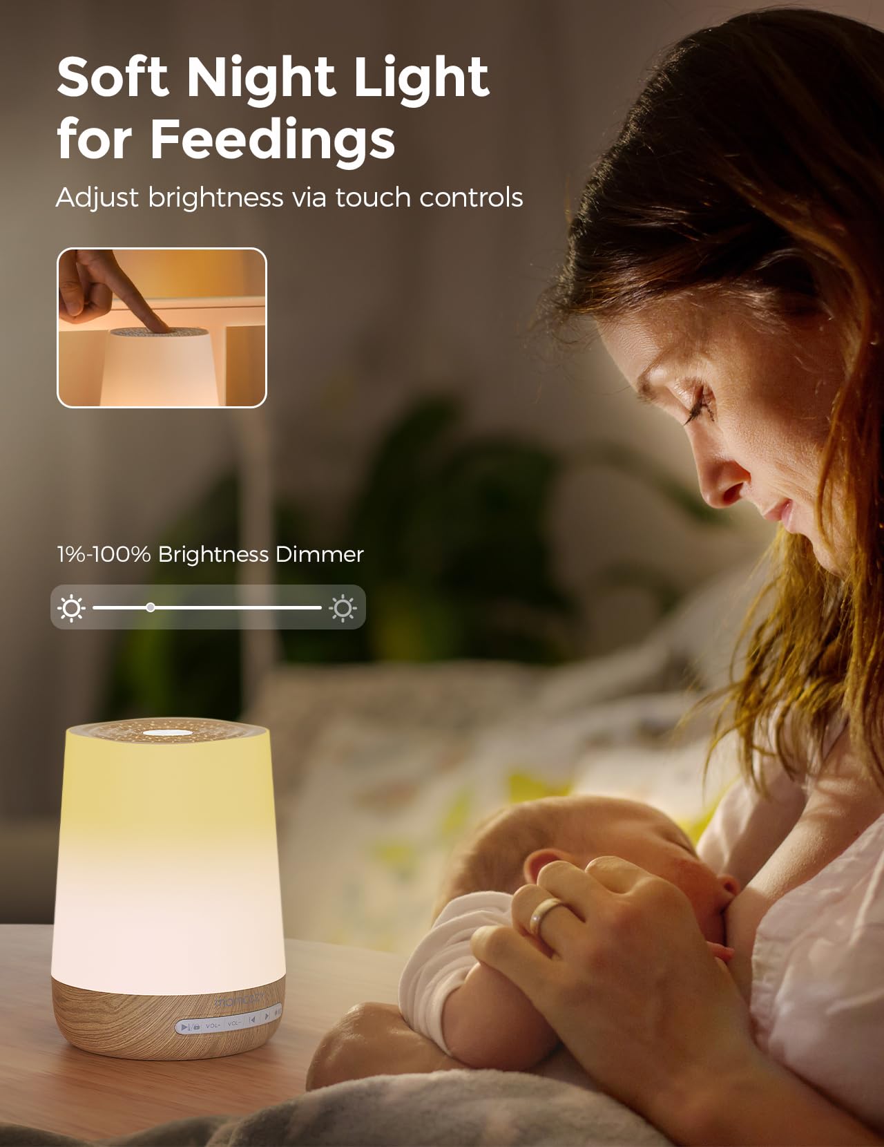 Baby Sound Machine, Momcozy White Noise Machine for Baby Sleeping with Night Light, Toddler Sleep Trainer 34 Soothing Sleep Sounds, Timer, App Remote Control, Personal Sleep Routine Alarm Clock(Blue)