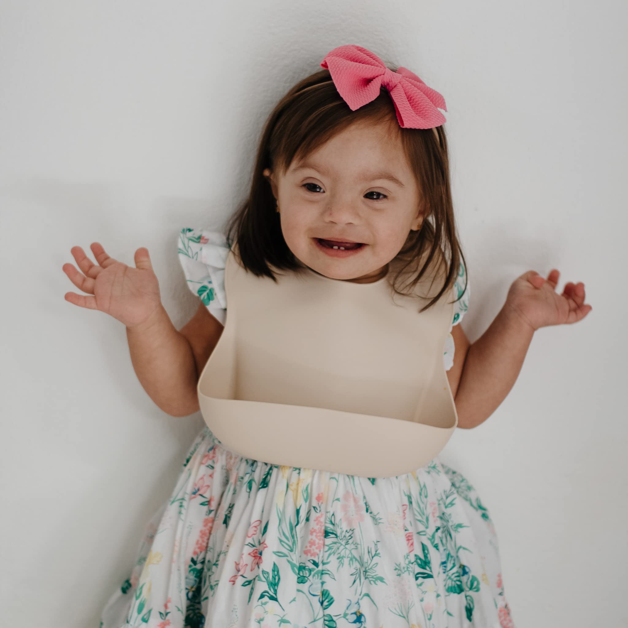 mushie Silicone Baby Bib | Adjustable Fit Waterproof Bibs (Whales)