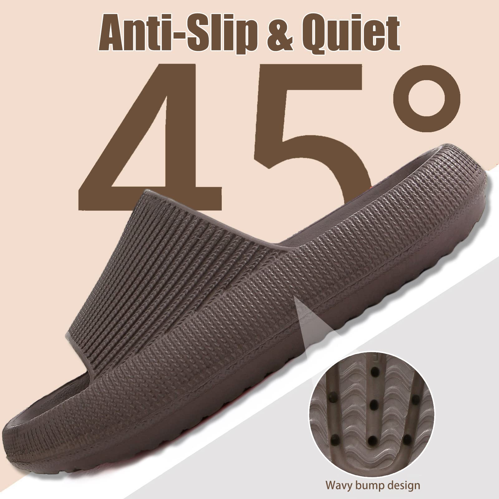 rosyclo Cloud Slippers for Women and Men, Pillow House Slippers Shower Shoes Indoor Slides Bathroom Sandals, Ultimate Comfort, Lightweight, Thick Sole, Non-Slip, Easy to Clean