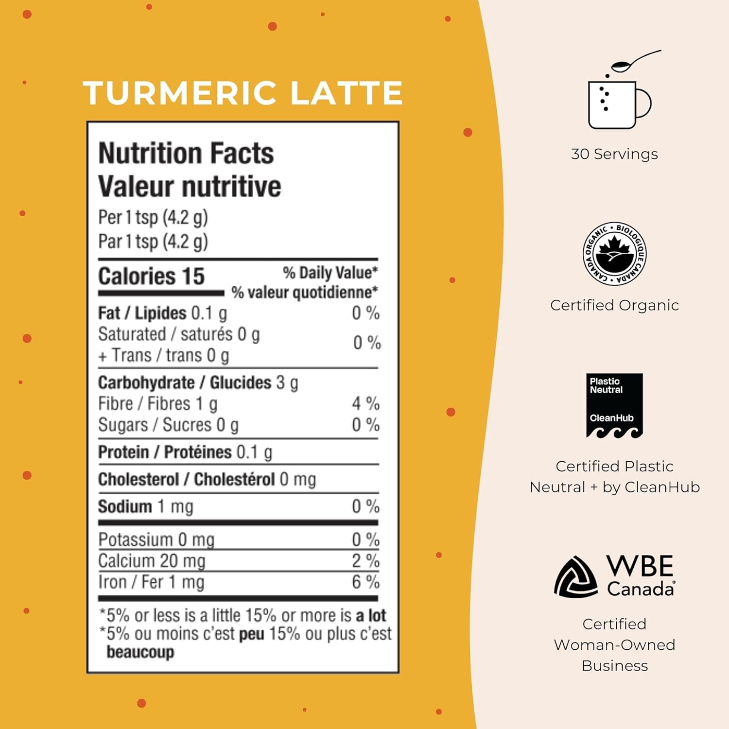 Blume Golden Milk with Turmeric and Ginger - Superfoods Golden Milk Latte Powder - Caffeine, Sugar & Gluten Free - Vegan & Keto Friendly Turmeric Latte - 30 Servings