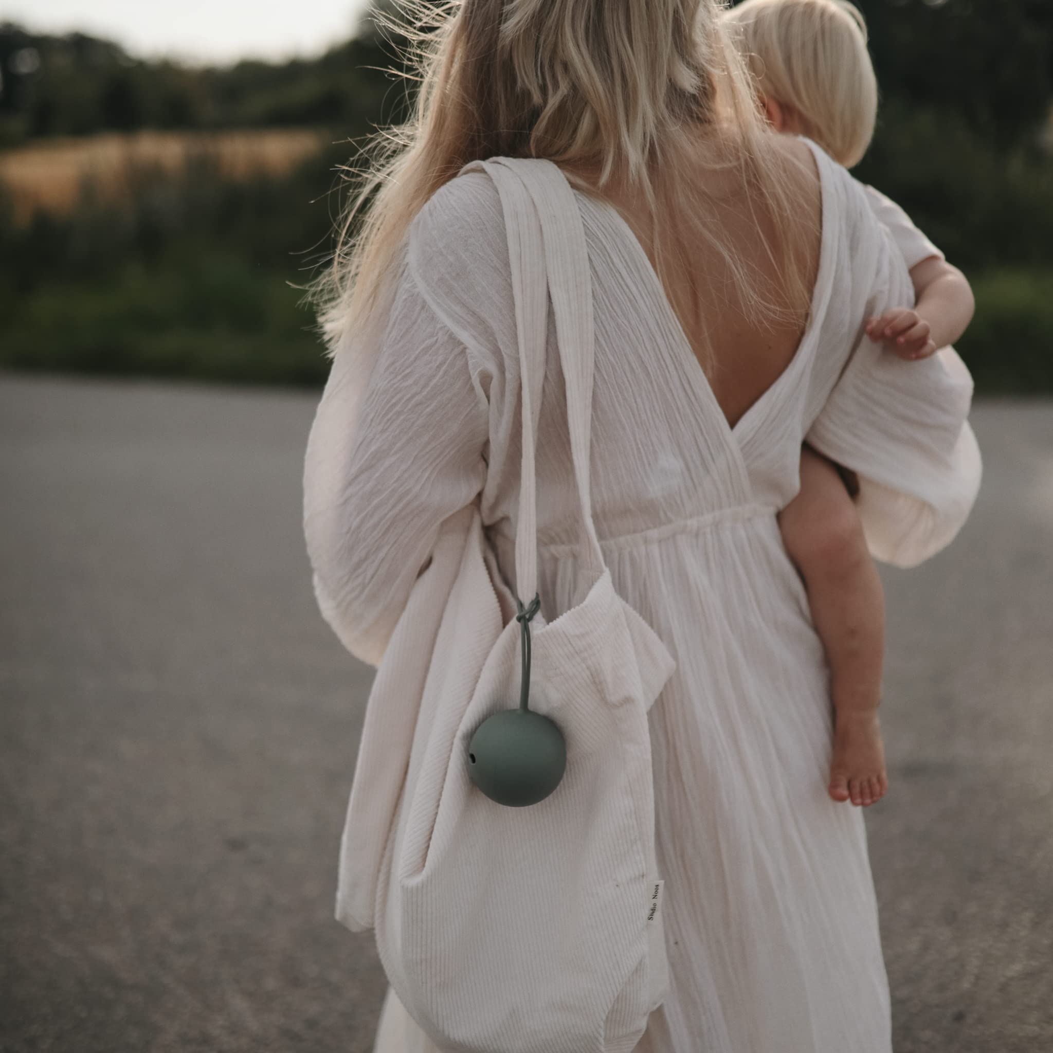 mushie Silicone Pacifier Holder Case (Shifting Sand