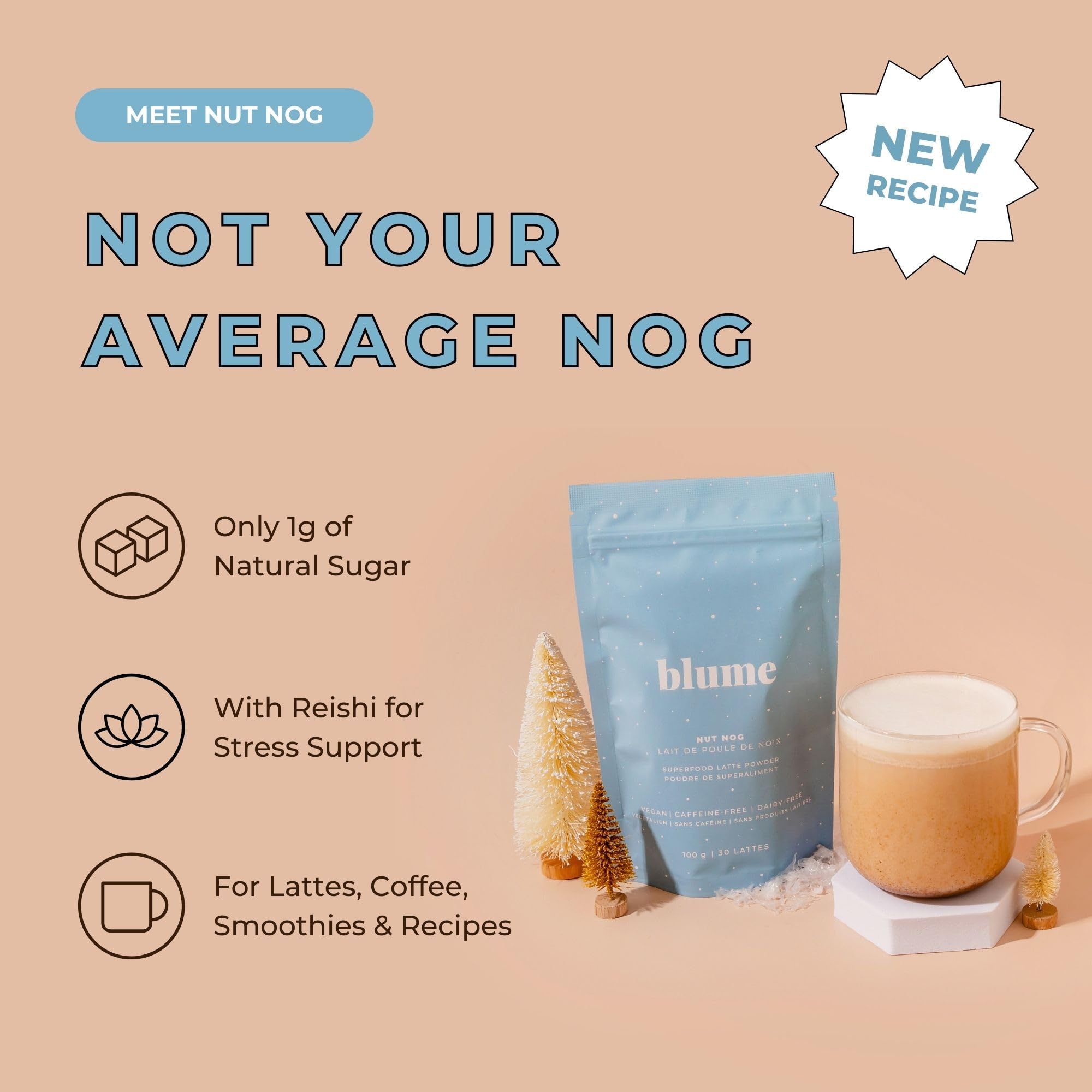 Blume Rose London Fog Latte with Zero Sugar or Caffeine - Certified Organic, Vegan and Gluten-Free - Tart Cherry & Rosehips blend rich Antioxidant & Vitamin to Ease Bloating and Boost Your Natural Glow - 30 Servings