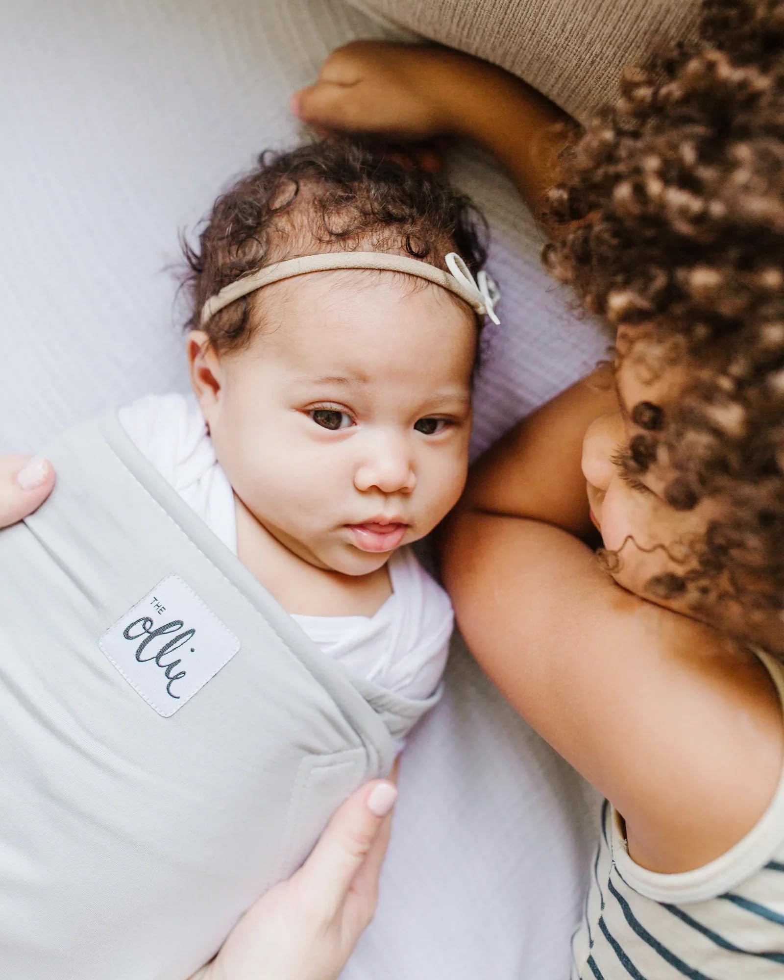 The Ollie Swaddle - Helps to Reduce The Moro (Startle) Reflex - Made from a Custom Designed Moisture-Wicking Material (Sky)