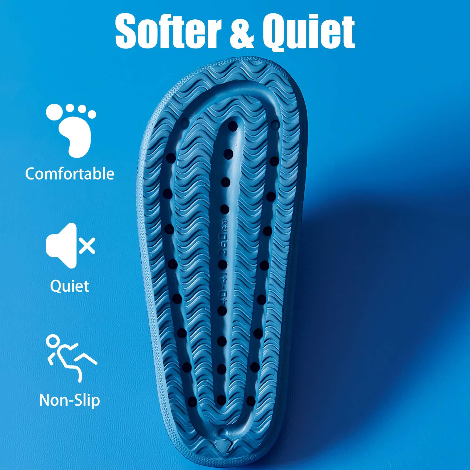 rosyclo Cloud Slippers for Women and Men, Pillow House Slippers Shower Shoes Indoor Slides Bathroom Sandals, Ultimate Comfort, Lightweight, Thick Sole, Non-Slip, Easy to Clean