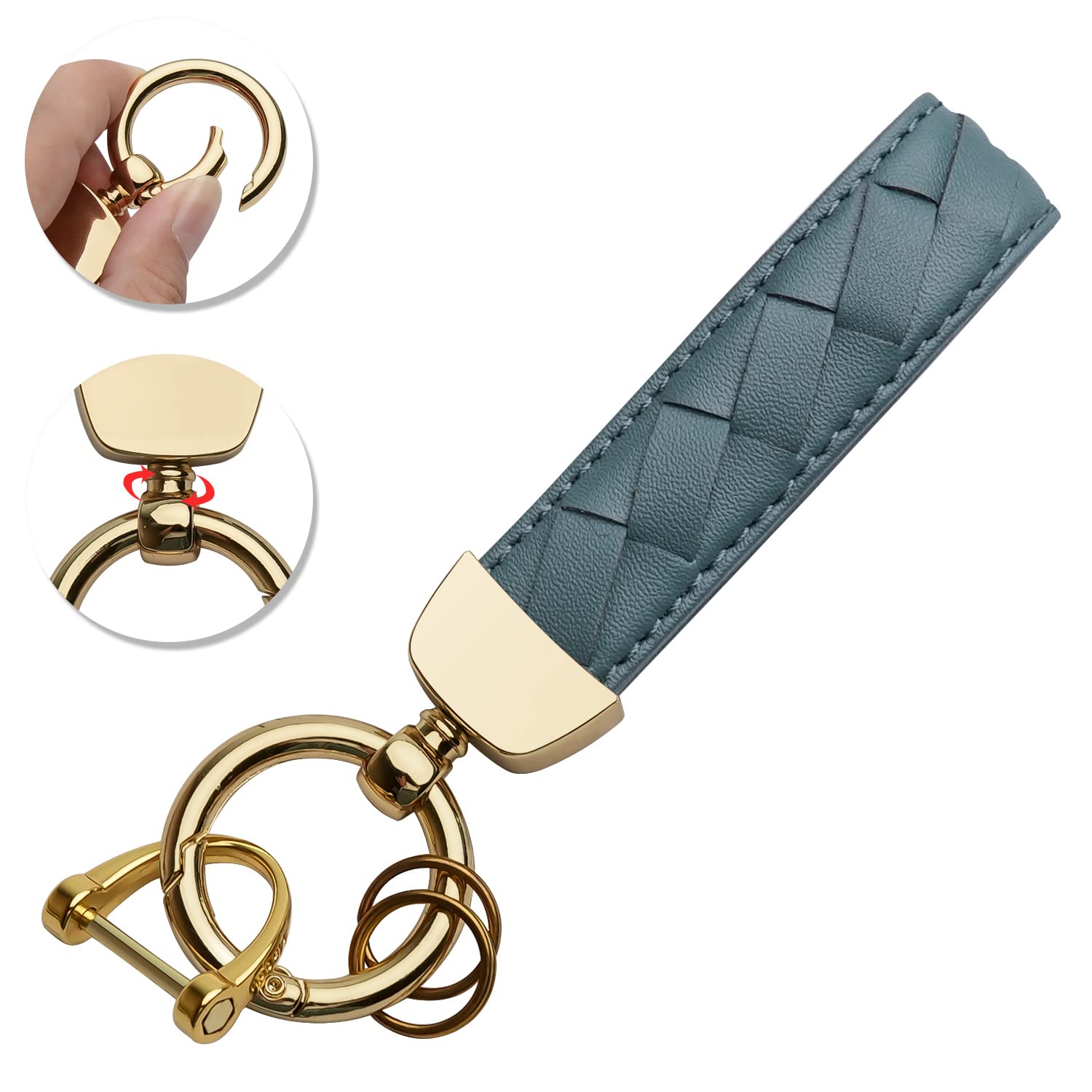 for Ford Key Fob Cover Keychain Fit for 2013-2016 Fusion 2015-2017 Mustang F-150 Explorer,Smart Key Shell Case (Ivory White)