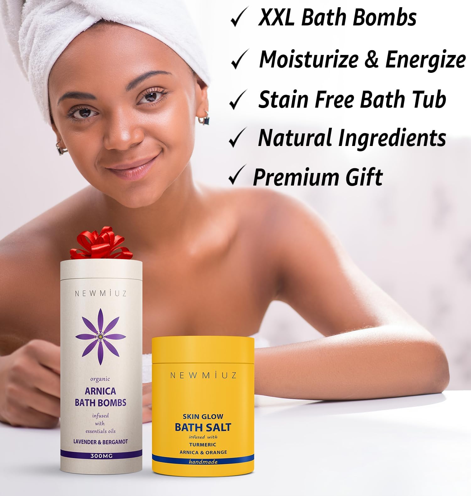 Arnica Bubble Bath Bombs Infused Lavender & Bergamot - Essential Luxurious Mega Foaming Bath bombs Additives for Dry Skin Nourishment Moisturizing - Blissful Bathing Experience Christmas Birthday Gift