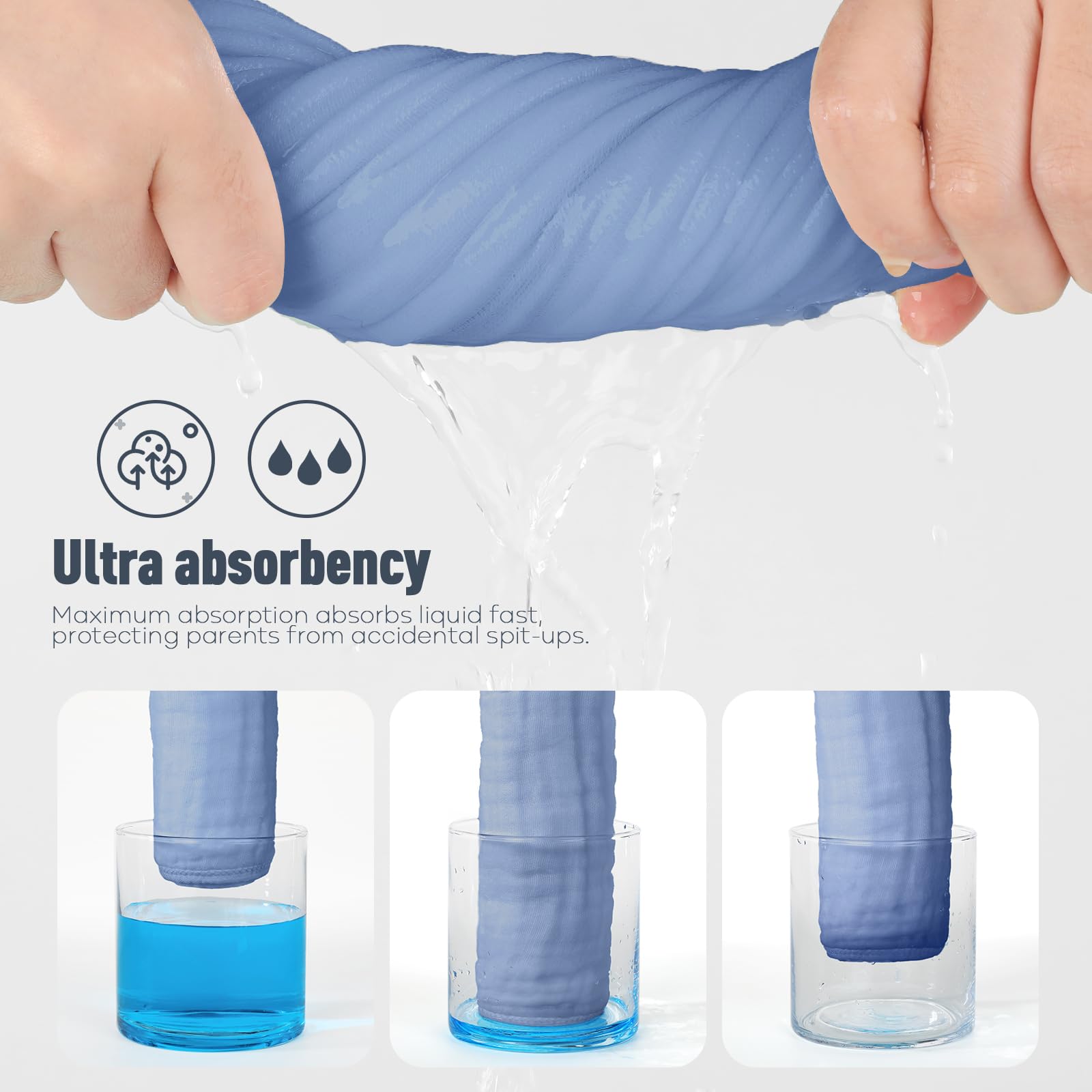 Yoofoss Muslin Burp Cloths for Baby 10 Pack 100% Cotton Baby Washcloths for Boys Girls Large 20&