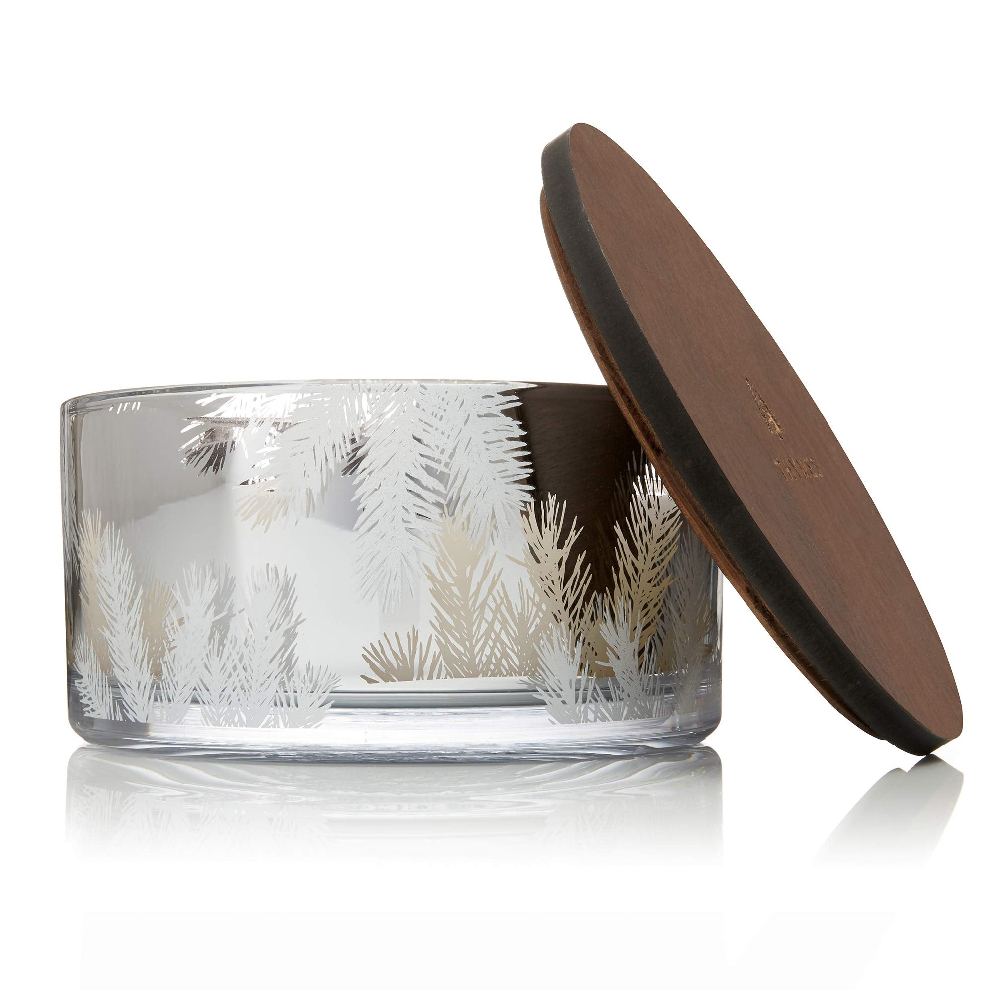Thymes Frasier Fir Statement 3-Wick Candle - Scented Candle with Crisp Notes of Siberian Fir Needles, Cedarwood, and Relaxing Sandalwood - Luxury Home Fragrance - Silver Candle (12.5 oz)