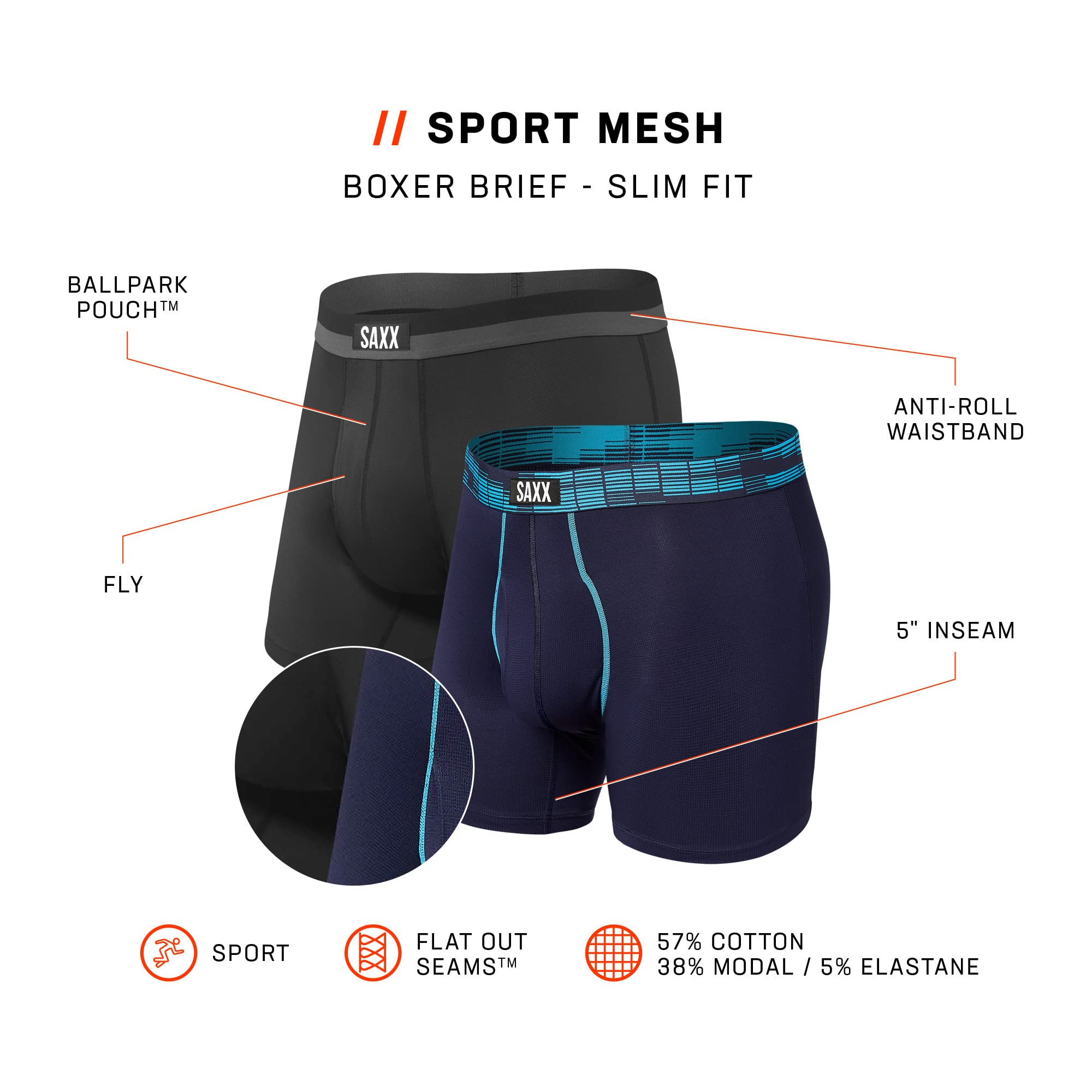 SAXX Underwear Co. Mens Saxx Underwear Boxer Briefs