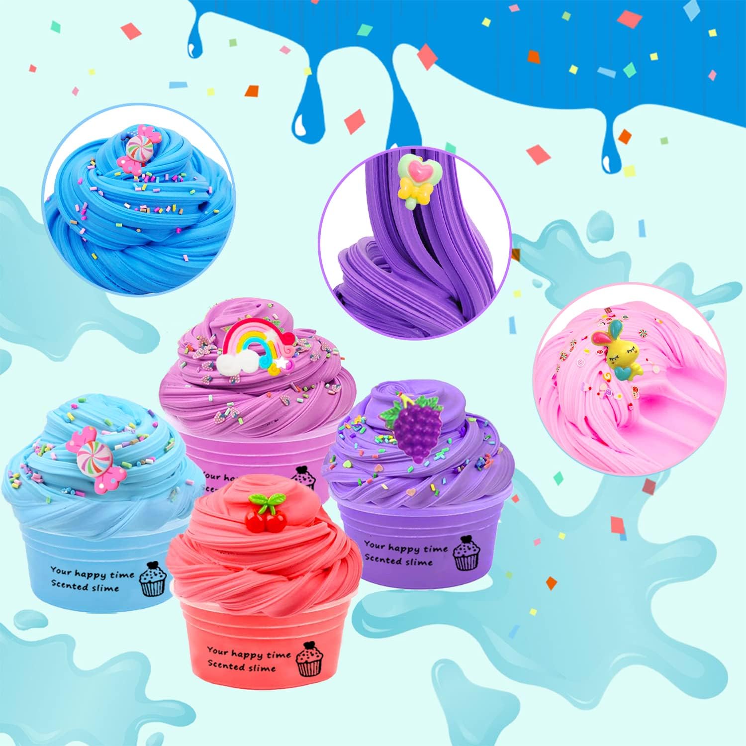uscan Cloud Slime Butter Slime Kit, Fluffy Slime for Kids Slime Pack of 12, Crunchy Slime Slime Party Favors Supplies Slime Kit for Girls Boys Kids Toy Slime (pack-01)