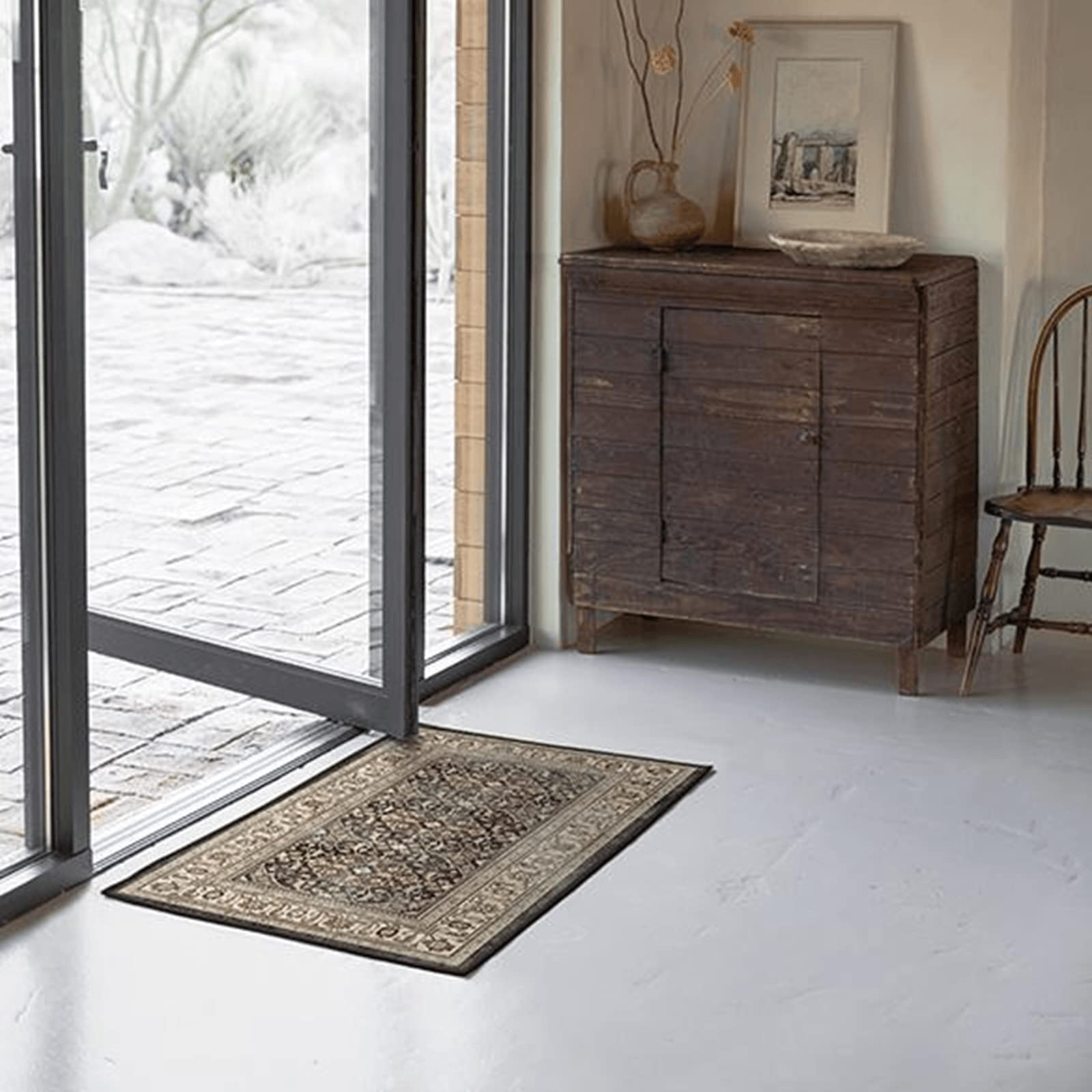 RUGGABLE – Alessia Dark Wood – Machine Washable Area Rug – Pet & Child Friendly – Stain & Water Resistant – Non-Slip – 5&