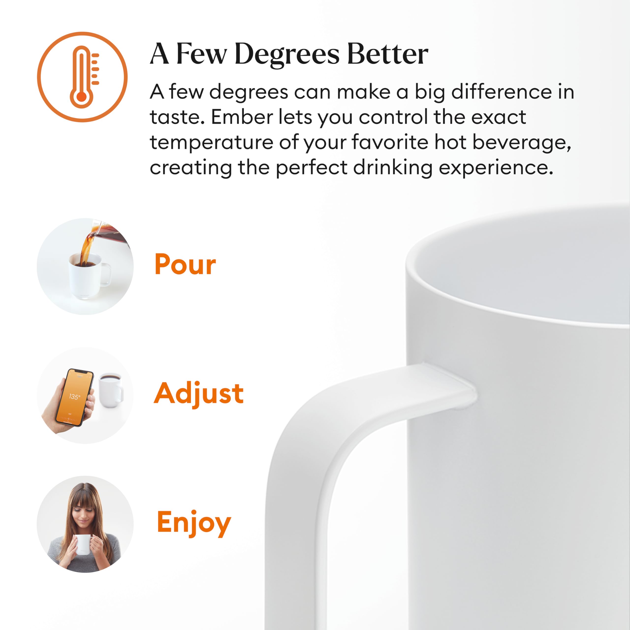 Ember Temperature Control Smart Mug 2, 14 Oz, App-Controlled Heated Coffee Mug with 80 Min Battery Life and Improved Design, White