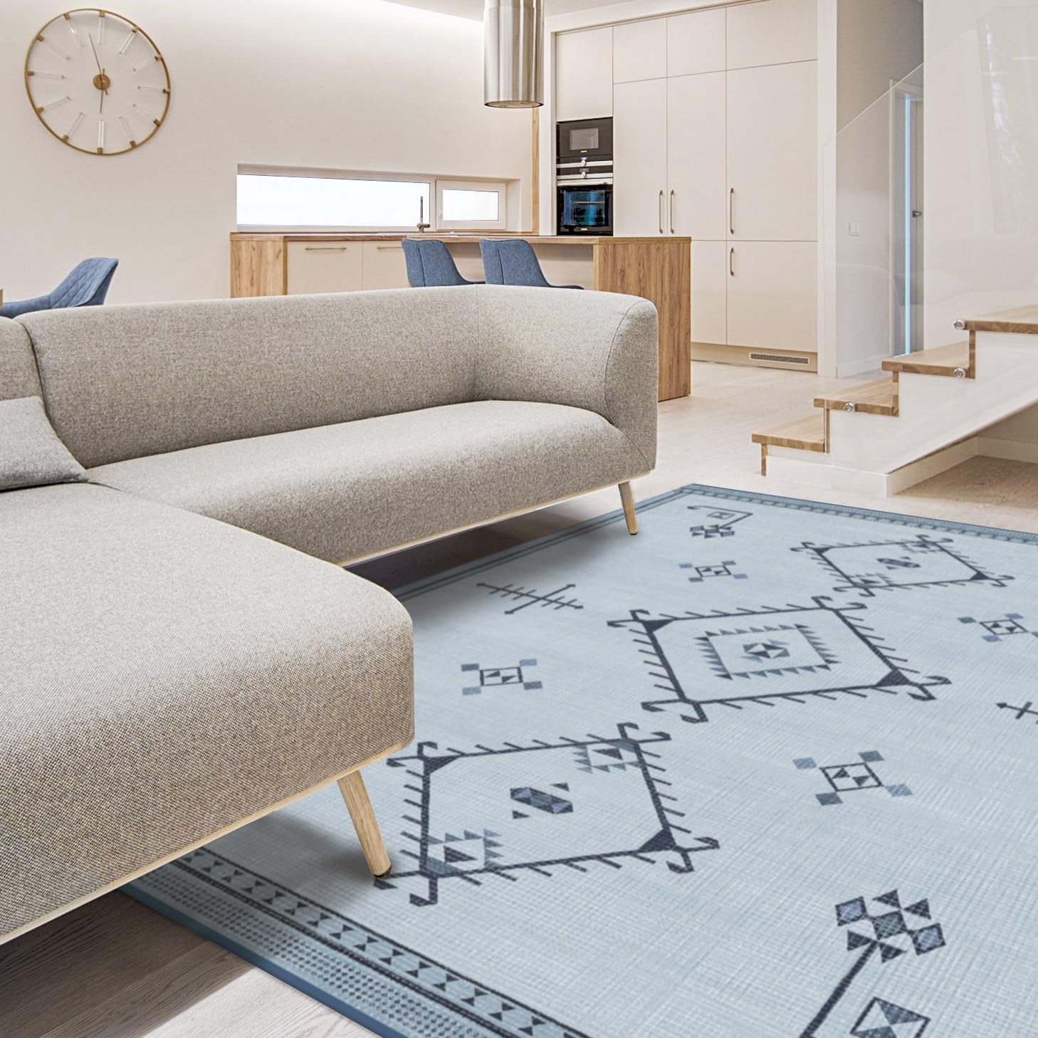 RUGGABLE Damali Runner Rug - Perfect Boho Washable Rug for Entryway Hallway Kitchen - Pet & Child Friendly - Non-Toxic - Stain & Water Resistant - Black & White 2.5&