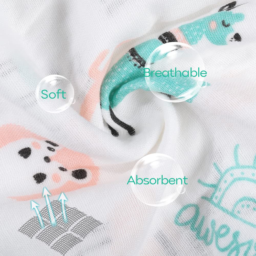 Yoofoss Muslin Burp Cloths for Baby 10 Pack 100% Cotton Baby Washcloths for Boys Girls Large 20&