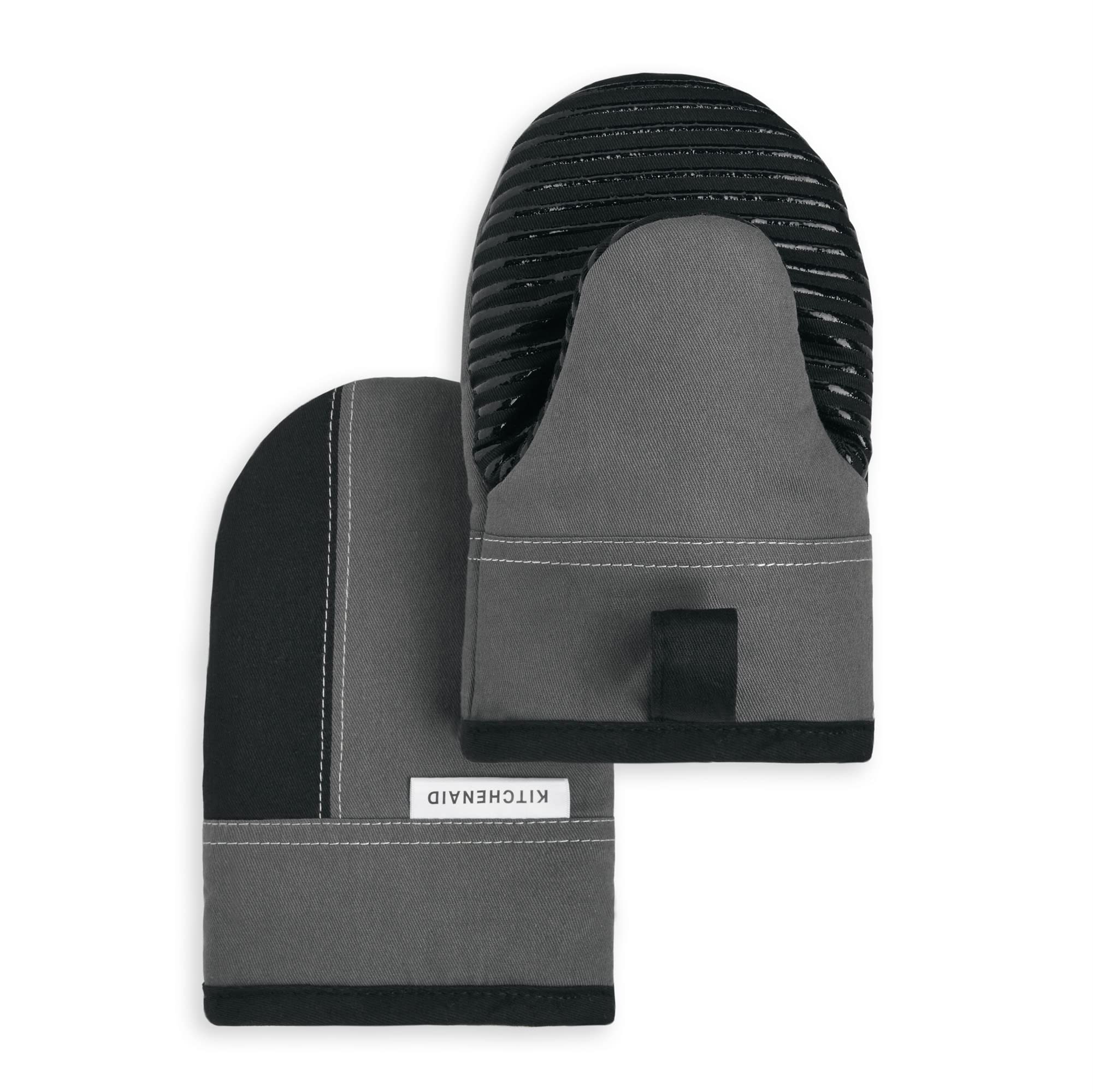 KitchenAid Beacon Two-Tone Non-Slip Mini Oven Mitt Set, Milkshake/Beige, 5.5"x8", 2 Piece