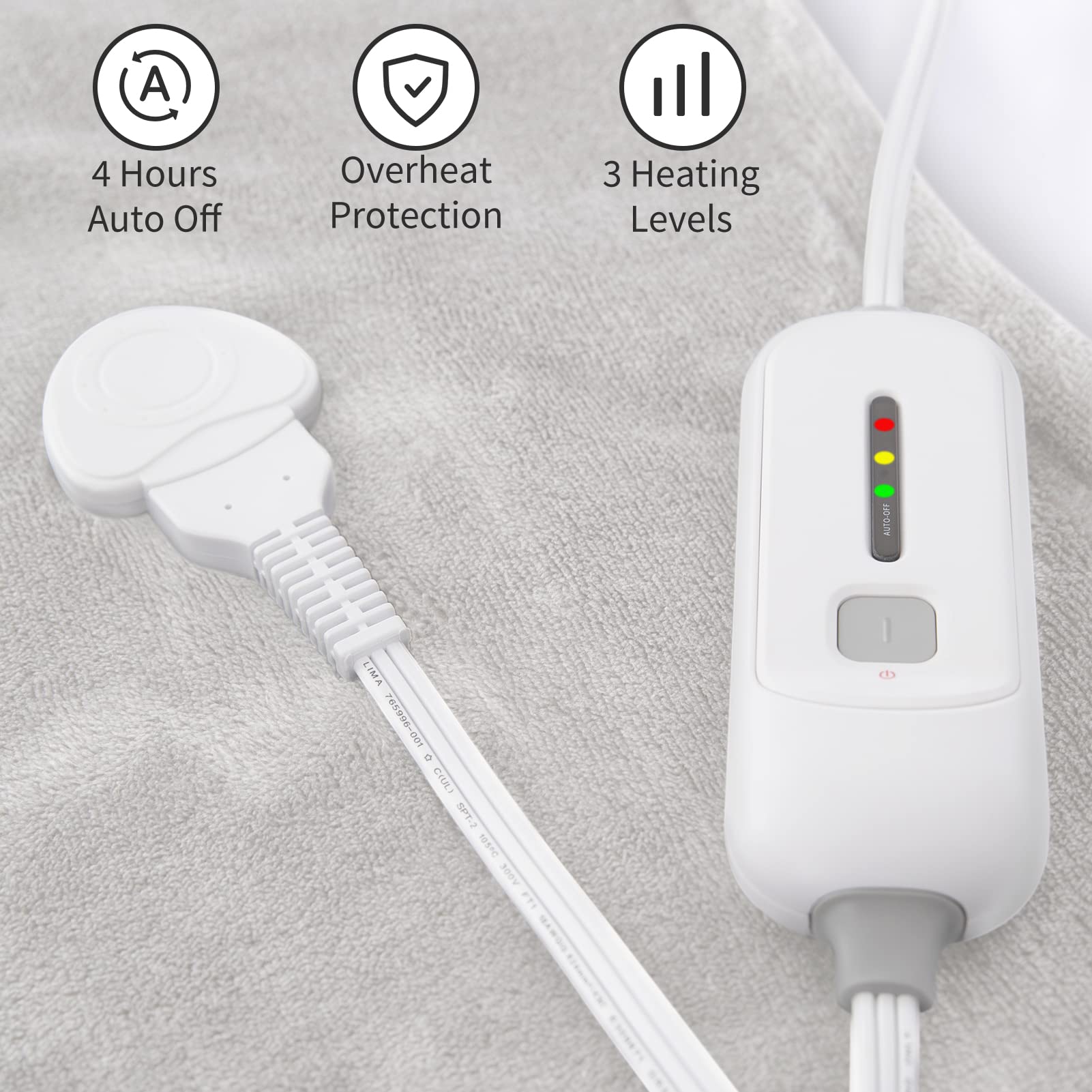 Electric Blanket Heated Throw, Heated Blanket Soft Flannel Heating Blanket Queen Size Machine Washable ETL&FCC Certification (Beige, 84 * 90)
