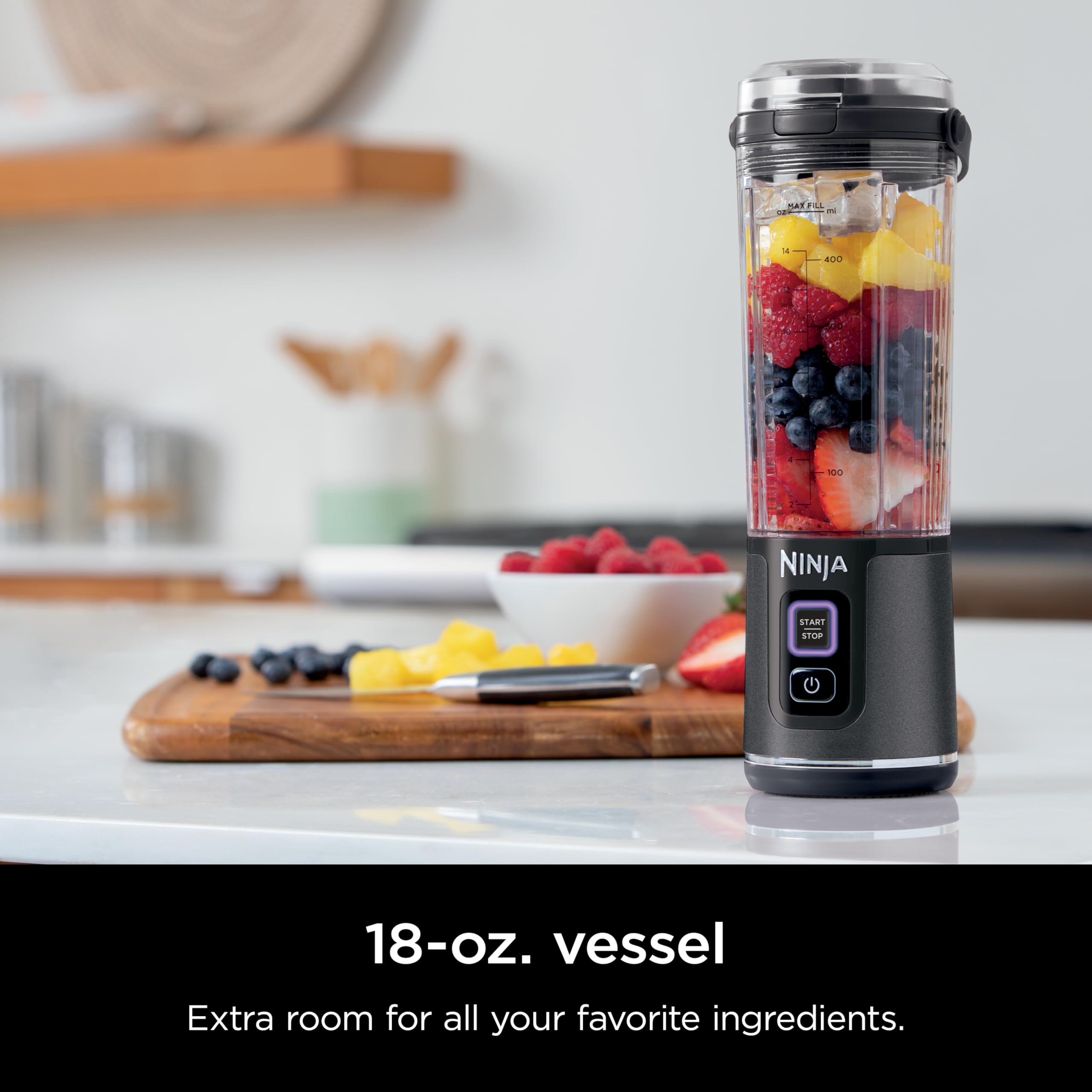 Ninja Blast Portable Blender, Cordless, 18oz. Vessel, Personal Blender For-Shakes and Smoothies, BPA Free, Leakproof-Lid and Sip Spout, USB-C Rechargeable, Dishwasher Safe Parts, Tinted Pink, BC151PK