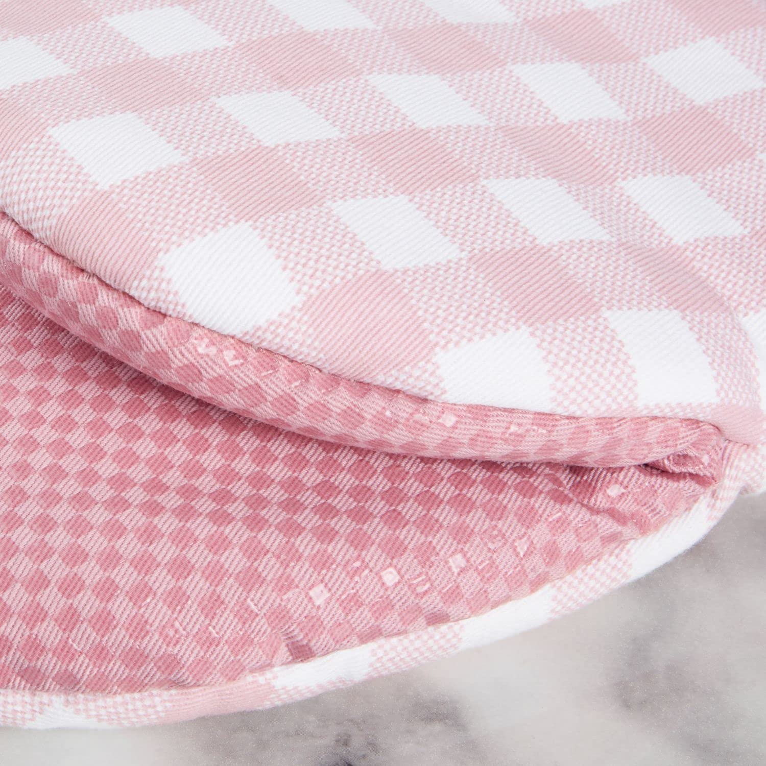 KitchenAid Gingham Mini Oven Mitt 2-Pack Set, Dried Rose, 5.5"x8"
