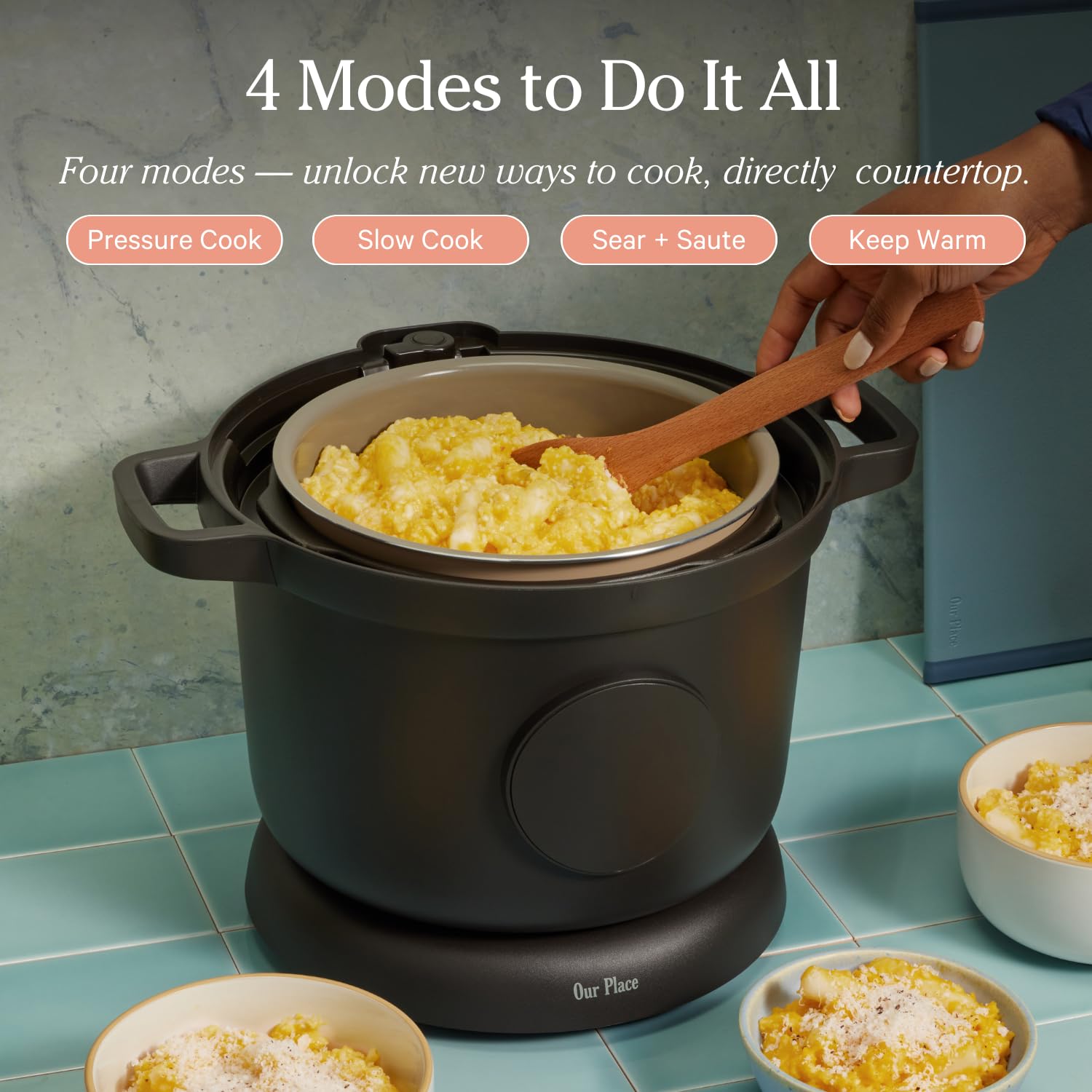 Our Place Dream Cooker | 6-quart Multicooker | 4 Versatile Modes | Pressure Cook, Slow Cook, Sear & Saute, Keep Warm | Hands-Free Steam Release | Tailored Control Panel | Steam