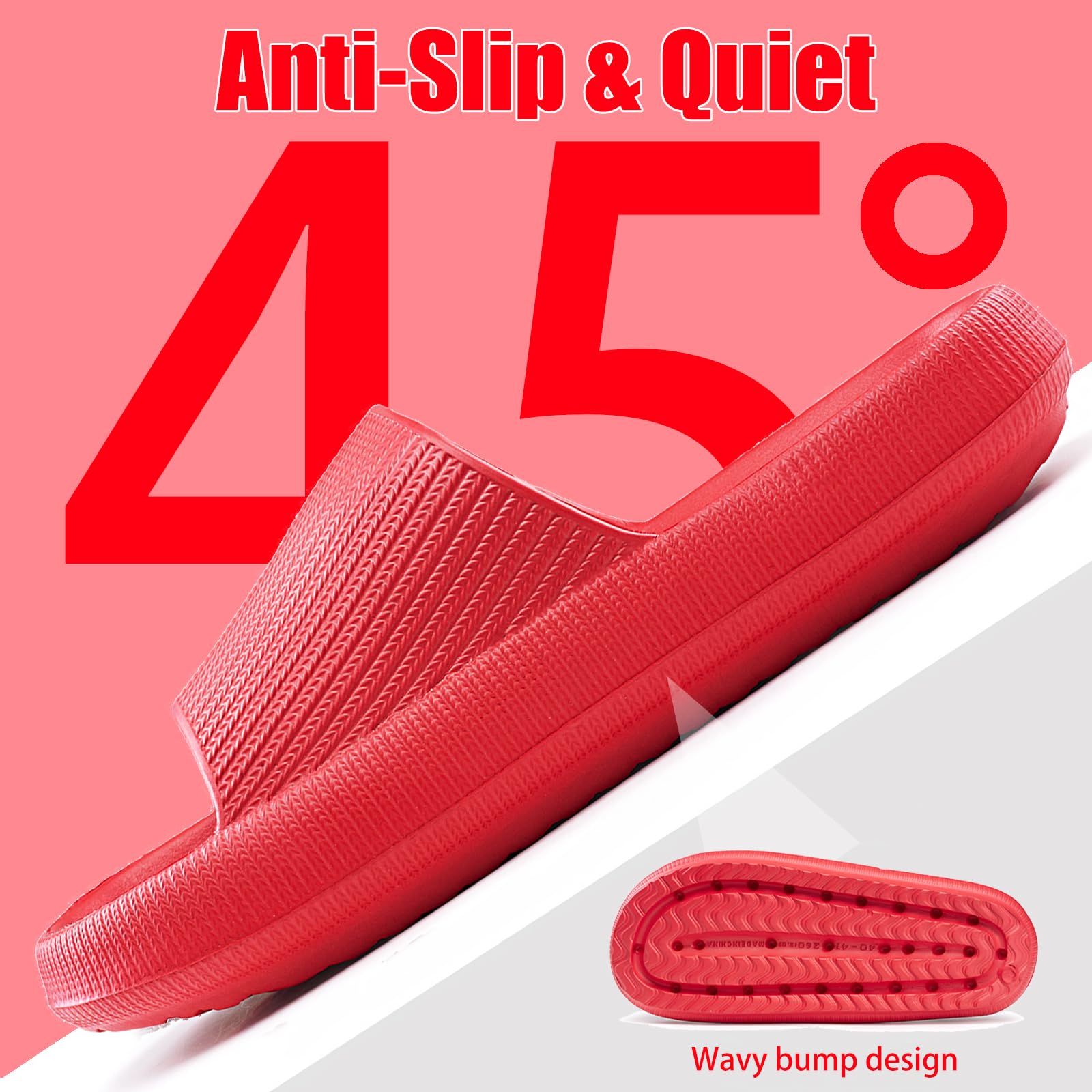 rosyclo Cloud Slippers for Women and Men, Pillow House Slippers Shower Shoes Indoor Slides Bathroom Sandals, Ultimate Comfort, Lightweight, Thick Sole, Non-Slip, Easy to Clean