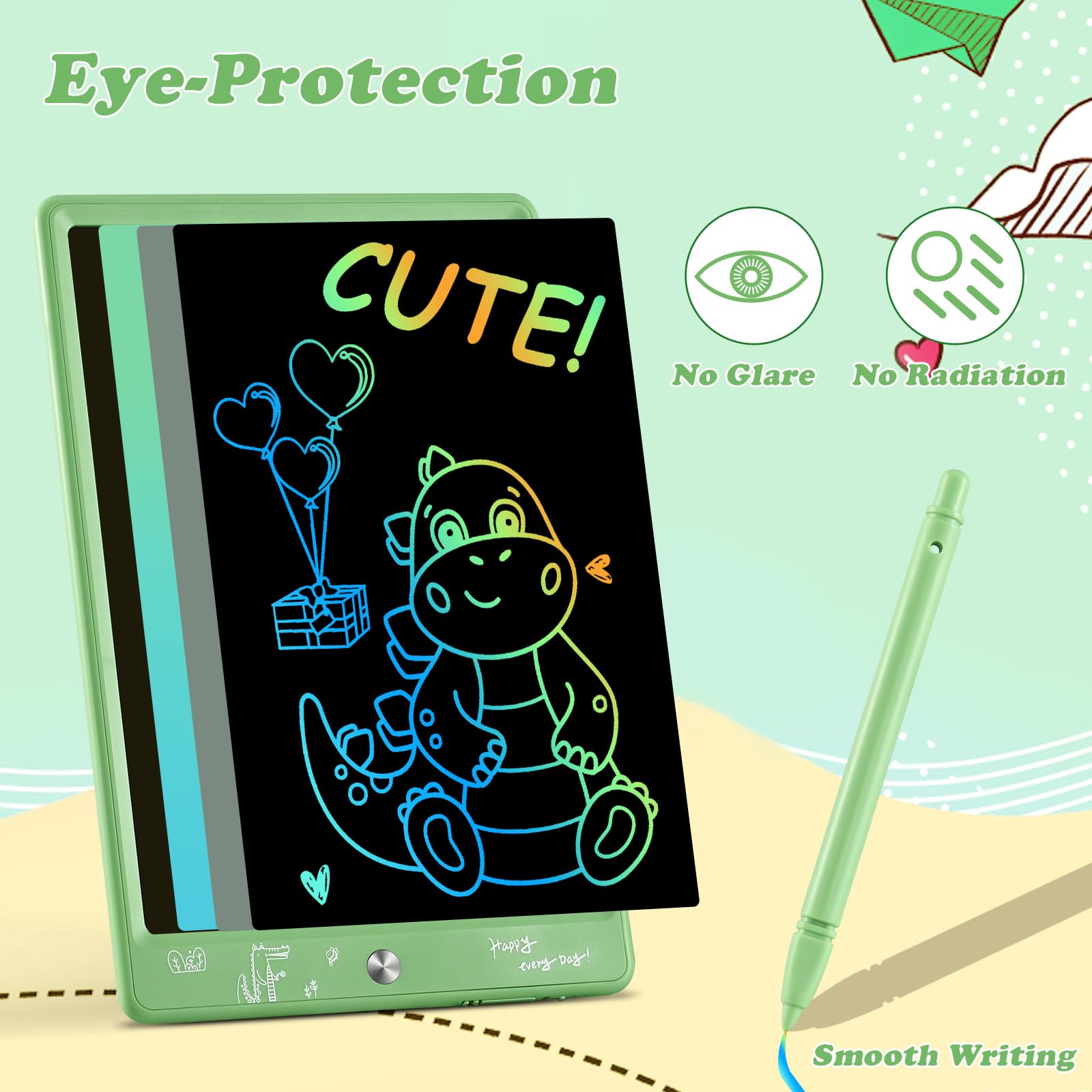 cimetech 2 Pack LCD Writing Tablet for Kids Toys, Colorful Drawing Tablet Doodle Board Writing Pad for Toddler Gifts, Kids Travel Essentials, Christmas Stocking Stuffers for 3-12 Years Boys Girls