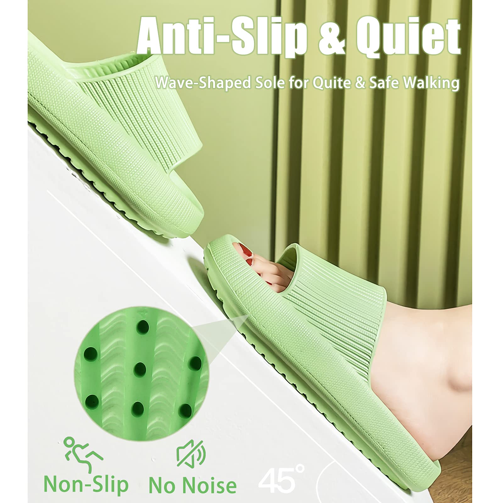 rosyclo Cloud Slippers for Women and Men, Pillow House Slippers Shower Shoes Indoor Slides Bathroom Sandals, Ultimate Comfort, Lightweight, Thick Sole, Non-Slip, Easy to Clean