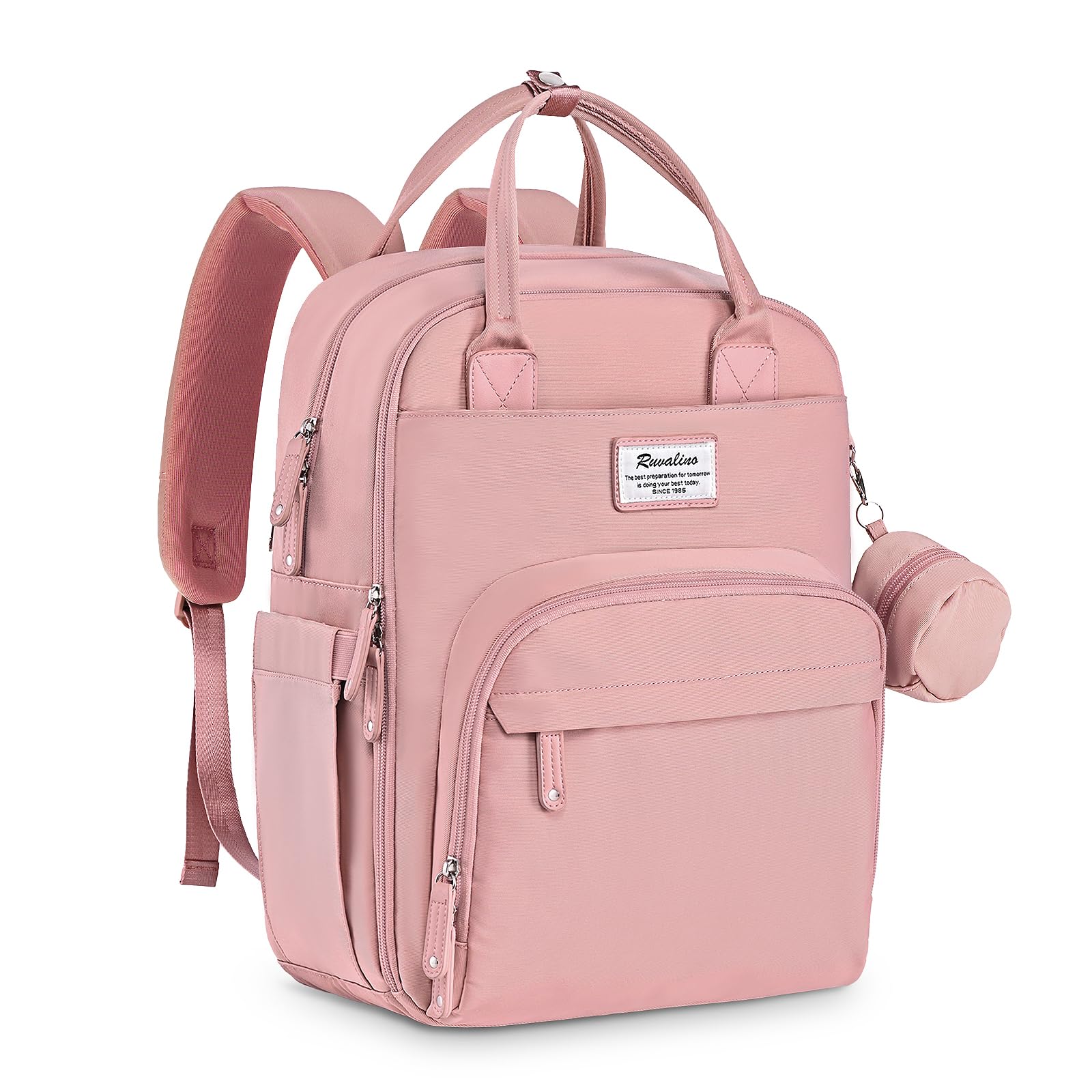 RUVALINO Diaper Bag Backpack, Multifunction Travel Pack Maternity Baby Changing Bags, Large Capacity, Waterproof, Beige