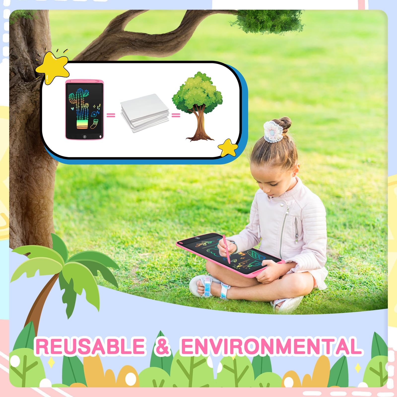 cimetech 2 Pack LCD Writing Tablet for Kids Toys, Colorful Drawing Tablet Doodle Board Writing Pad for Toddler Gifts, Kids Travel Essentials, Christmas Stocking Stuffers for 3-12 Years Boys Girls