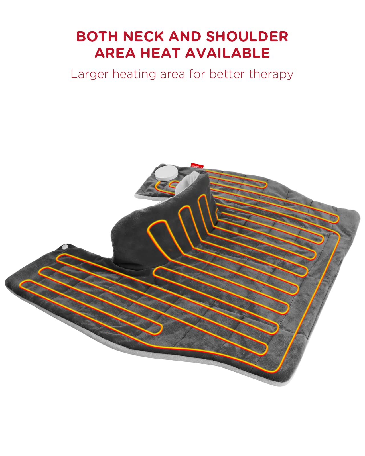 Heating Pad for Neck and Shoulders and Back, Comfytemp FSA HSA Eligible Weighted Electric Heat Pad for Pain Relief, 2.6lb Large Heated Wrap, 9 Heat Settings, 11 Auto-Off, Christmas Gifts for Women Men