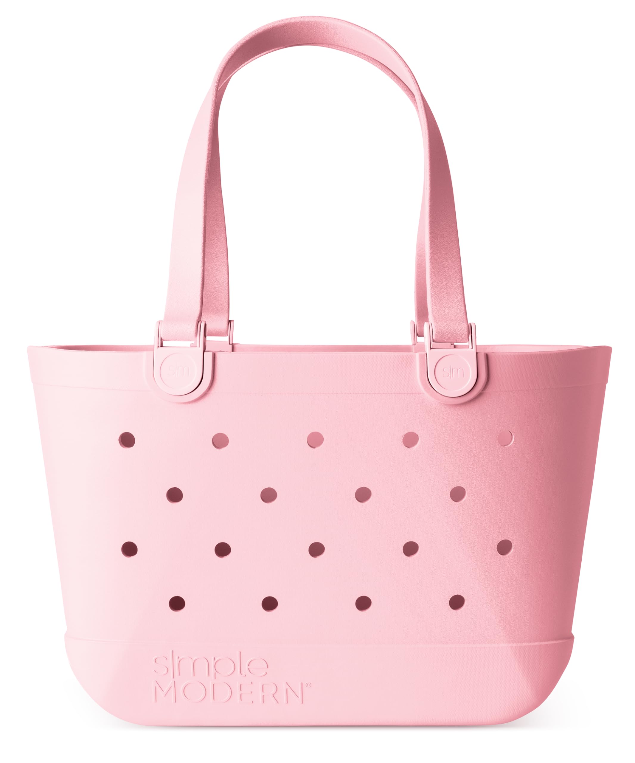 Simple Modern Beach Bag Rubber Tote | Waterproof Medium Tote Bag with Zipper Pocket for Pool, Groceries, Sports | Gifts For Women | Getaway Bag Collection | Almond Birch