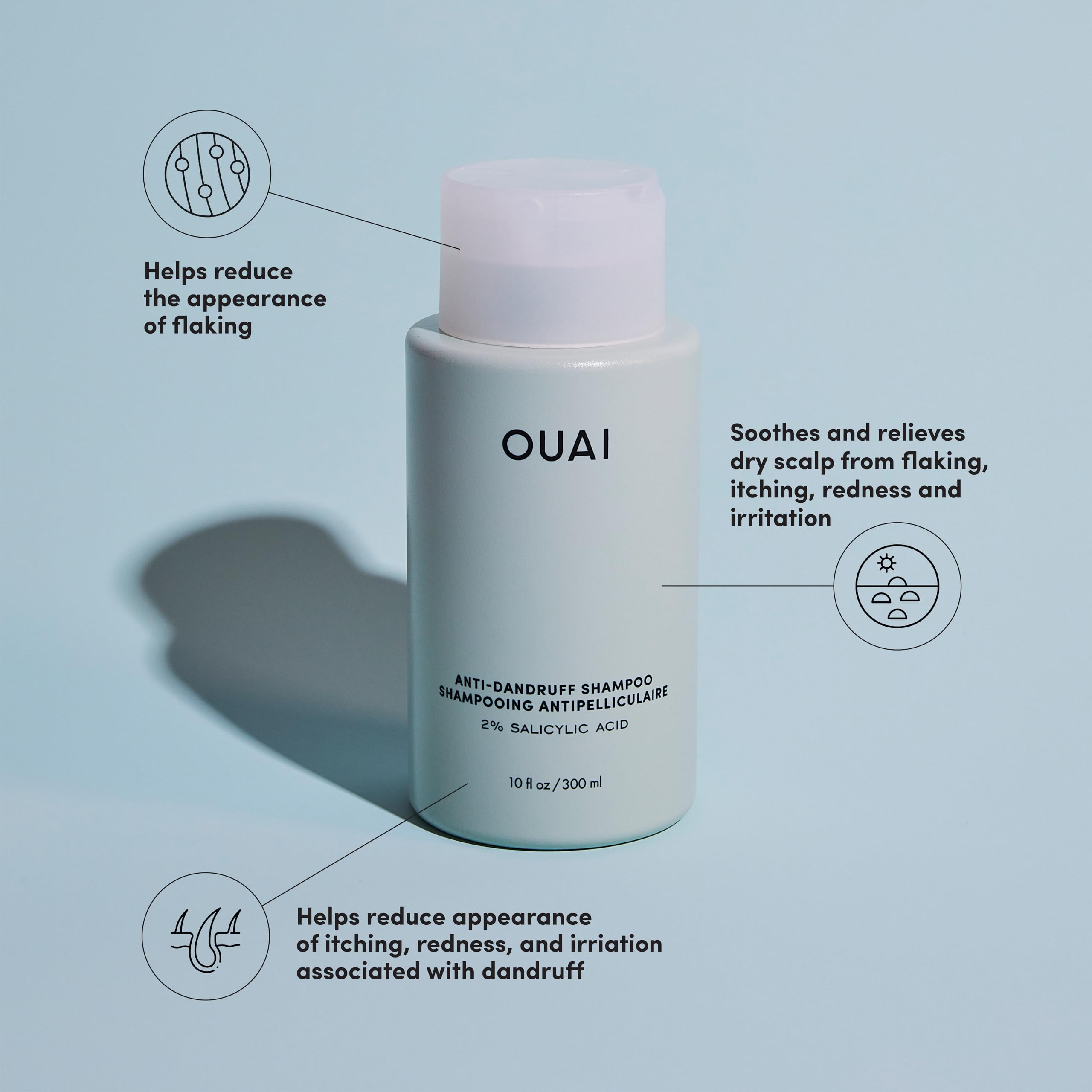 OUAI Detox Shampoo - Clarifying Shampoo for Build Up, Dirt, Oil, Product and Hard Water - Apple Cider Vinegar & Keratin for Clean, Refreshed Hair - Sulfate-Free Hair Care (10 oz)