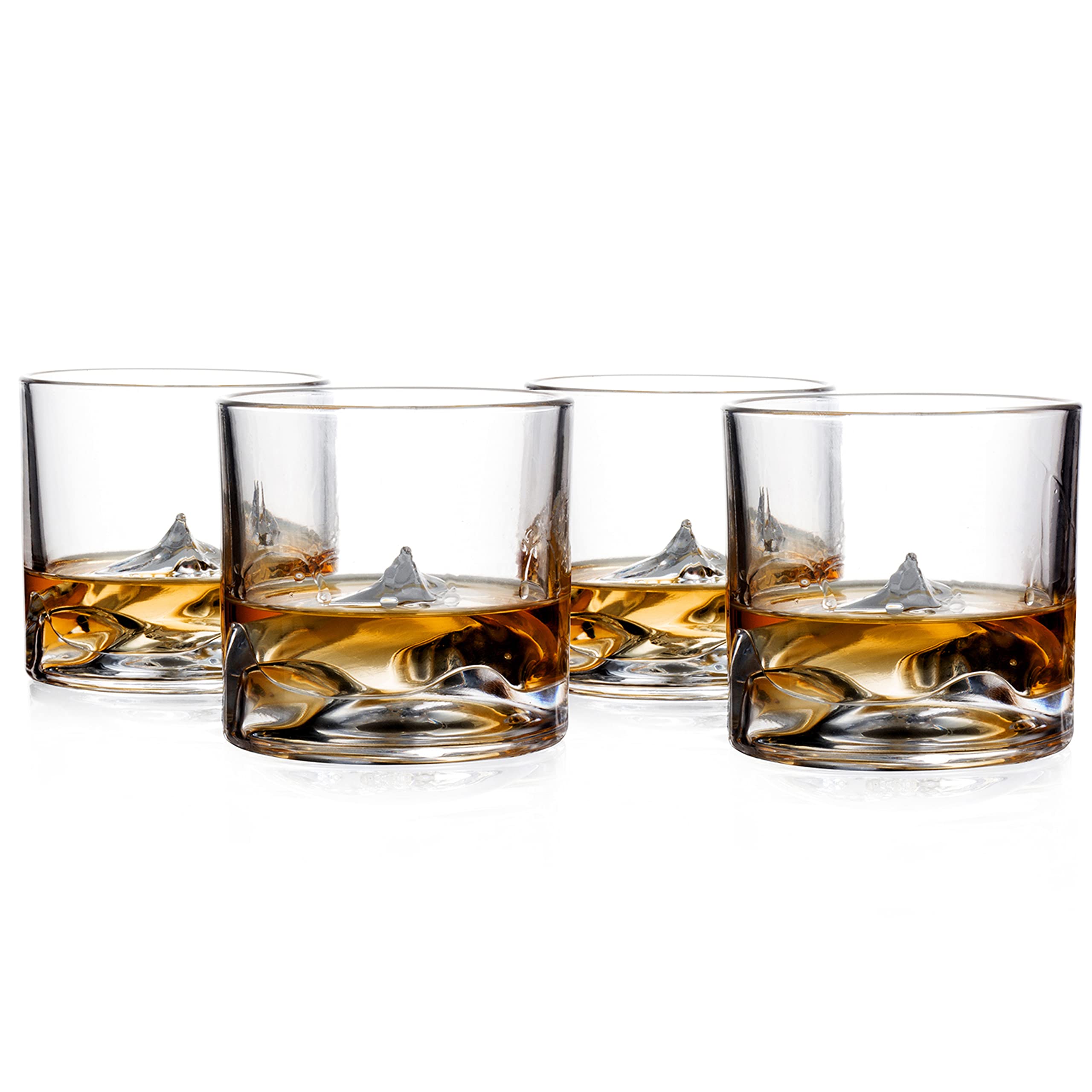 LIITON Heavy Crystal Whiskey Glasses Gift Set, Thick Freezable Bourbon Glass 1lb Each, Premium Whiskey Gifts for Men, Frozen Crystal Chills Cocktails Featuring Grand Canyon Glasses Set of 2, 10 oz